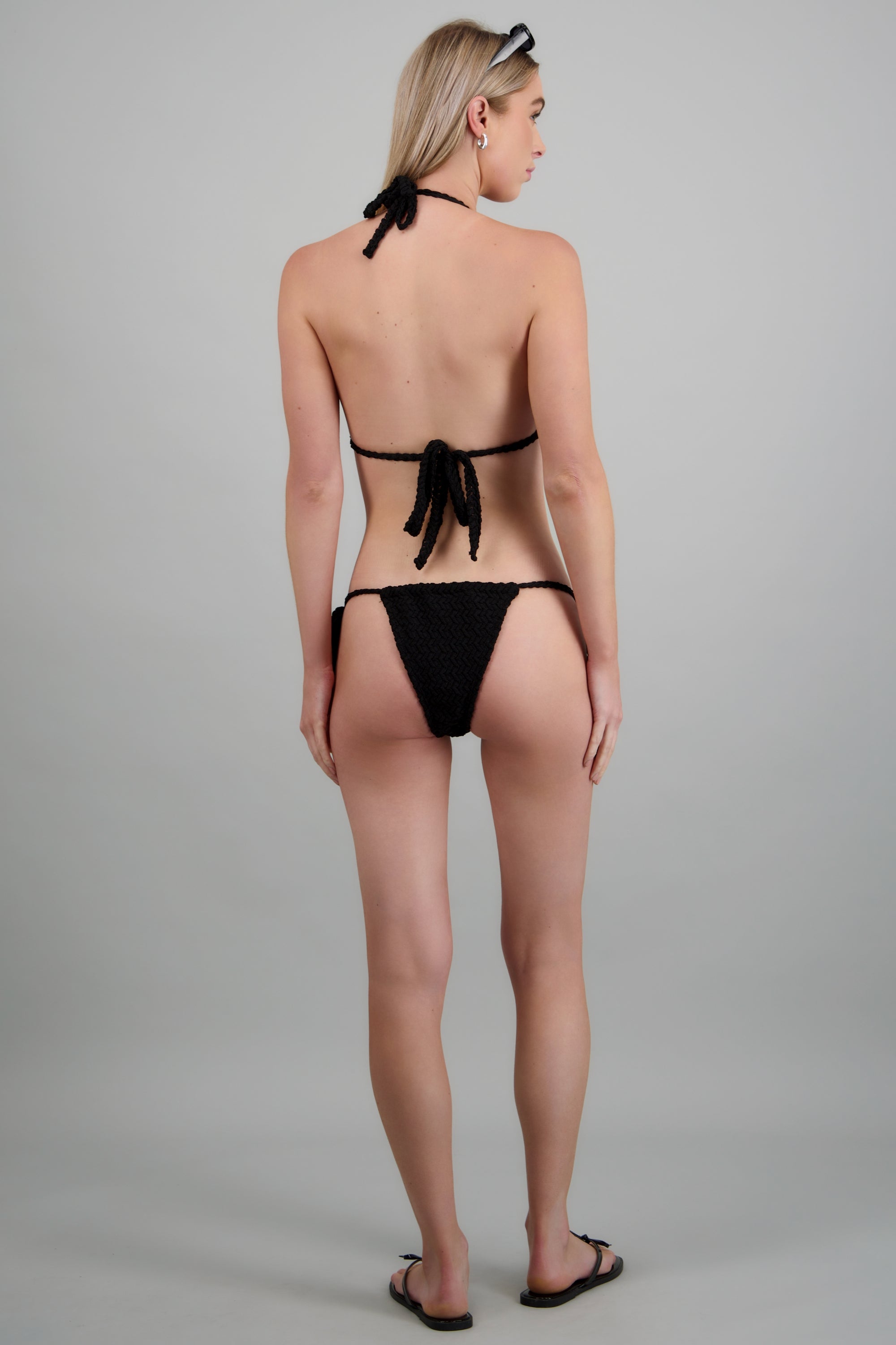 Bikini textura ajustable NEGRO