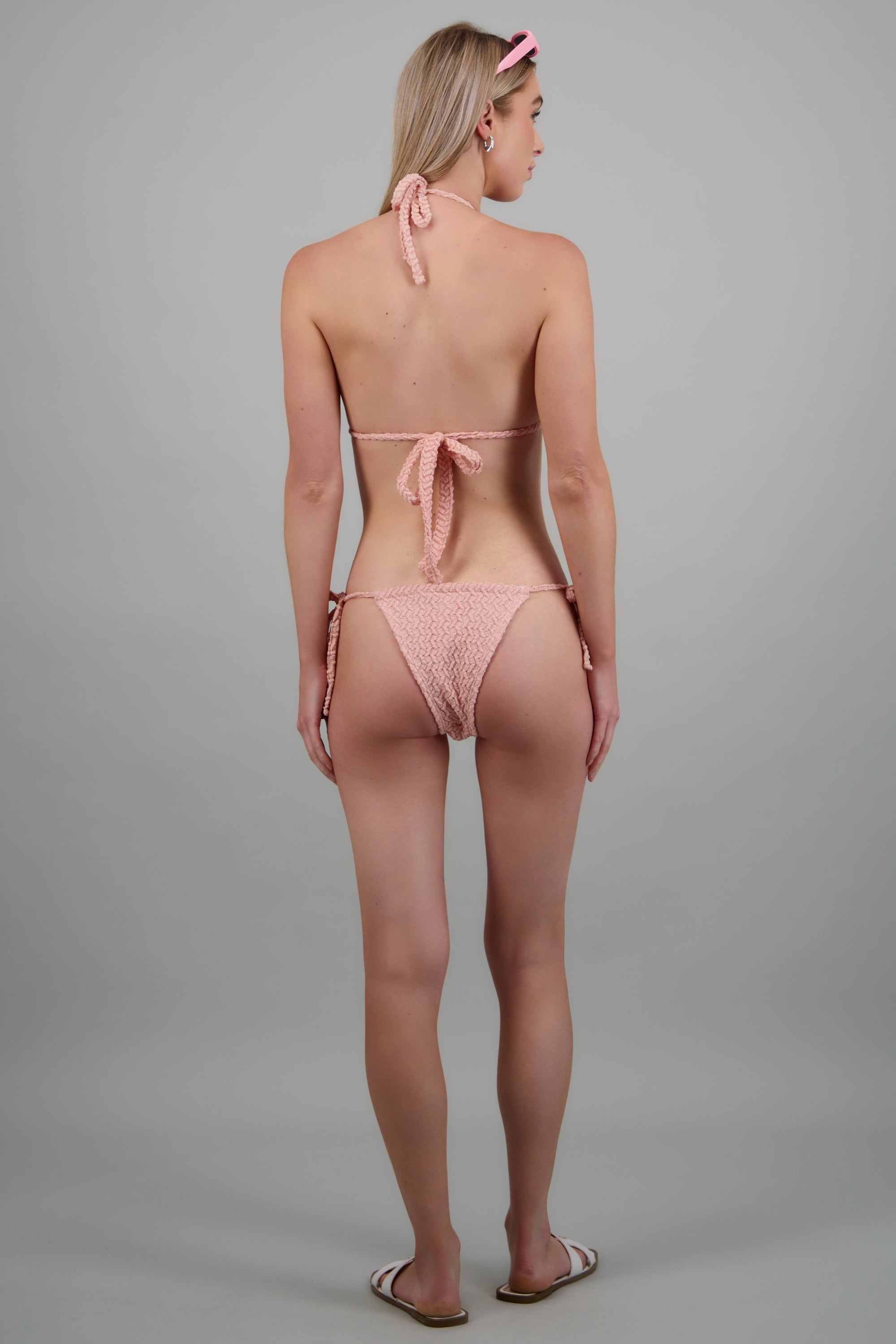 Bikini textura ajustable ROSA PASTEL