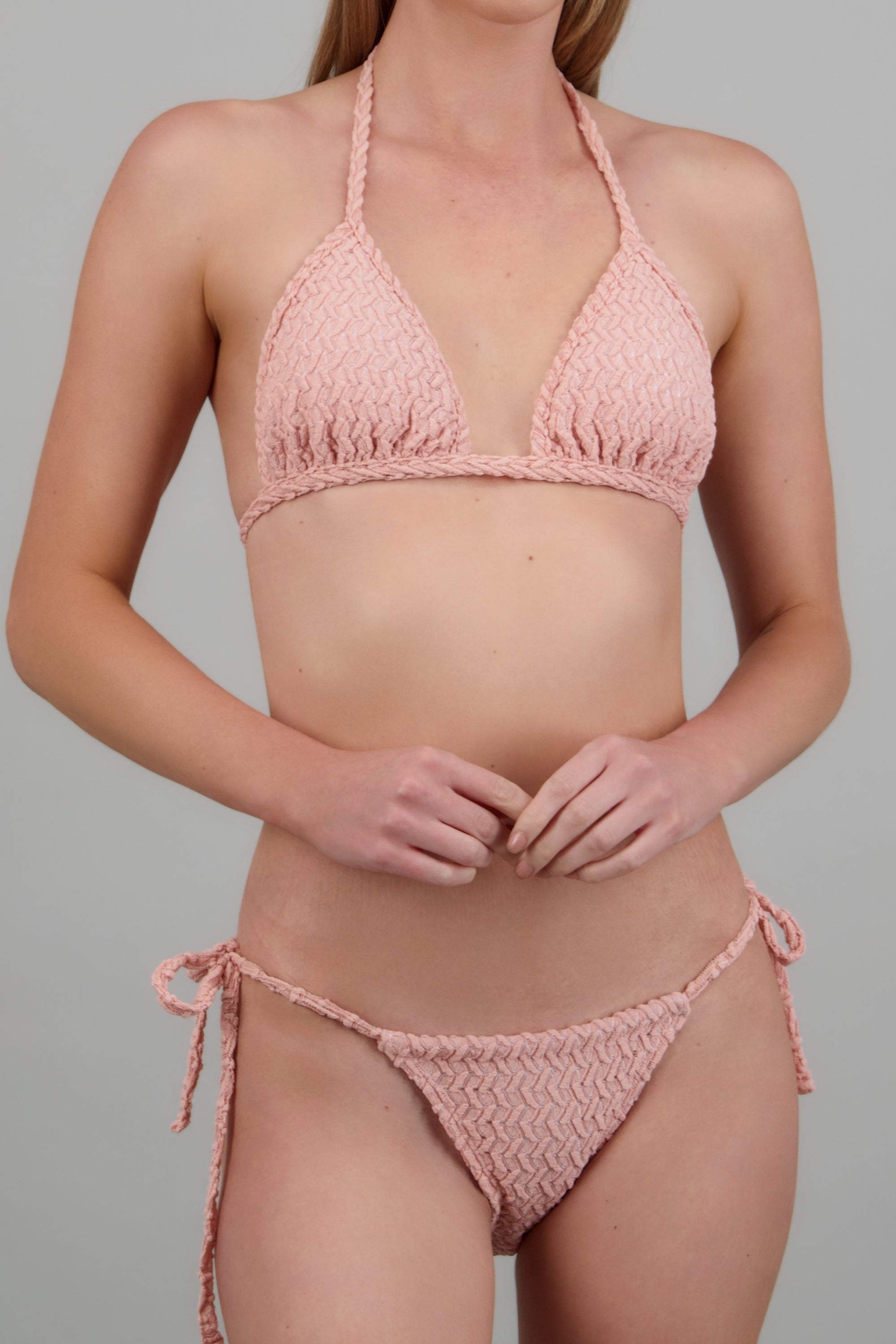 Bikini textura ajustable ROSA PASTEL