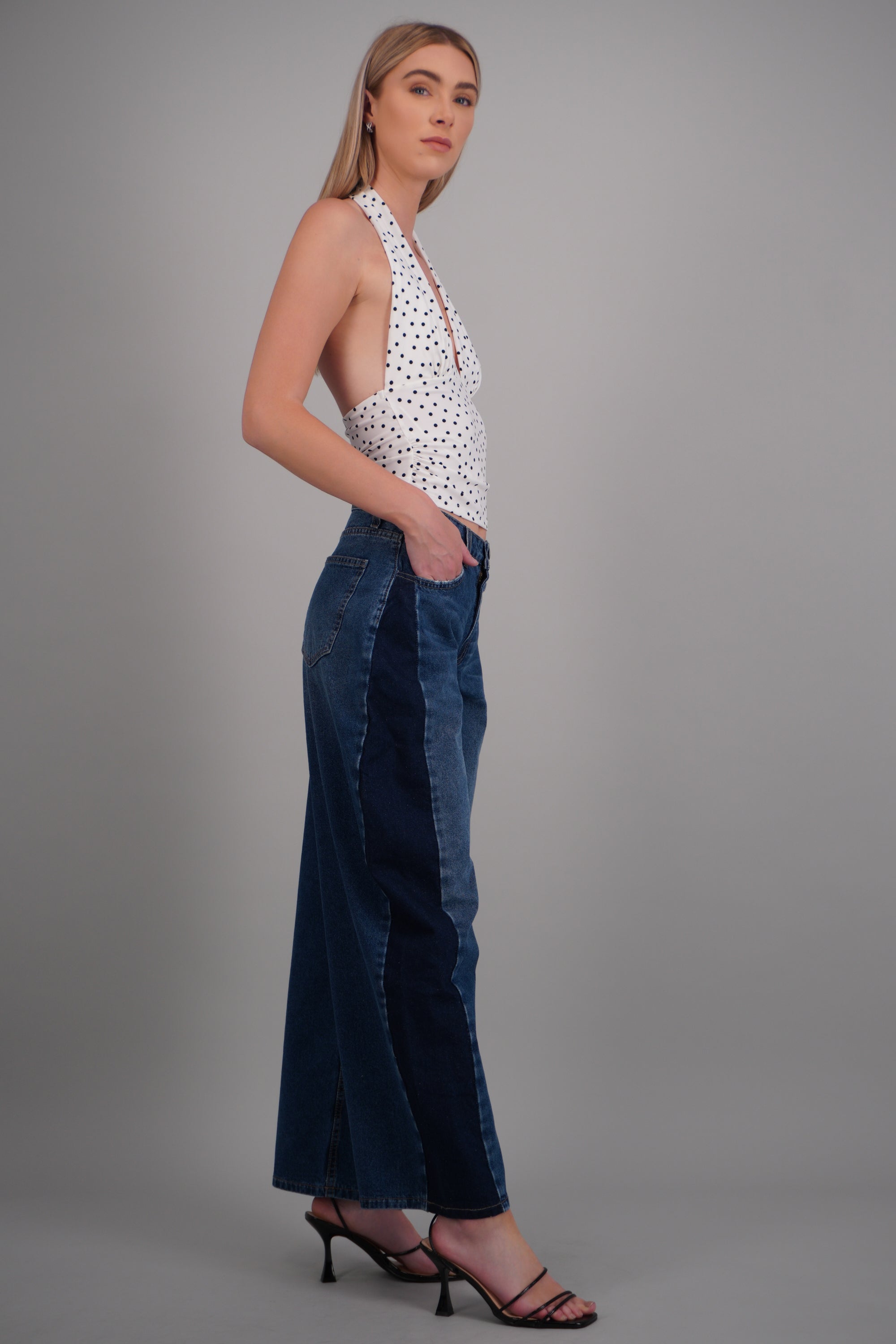 jeans balloon contraste MEDIUM WASH