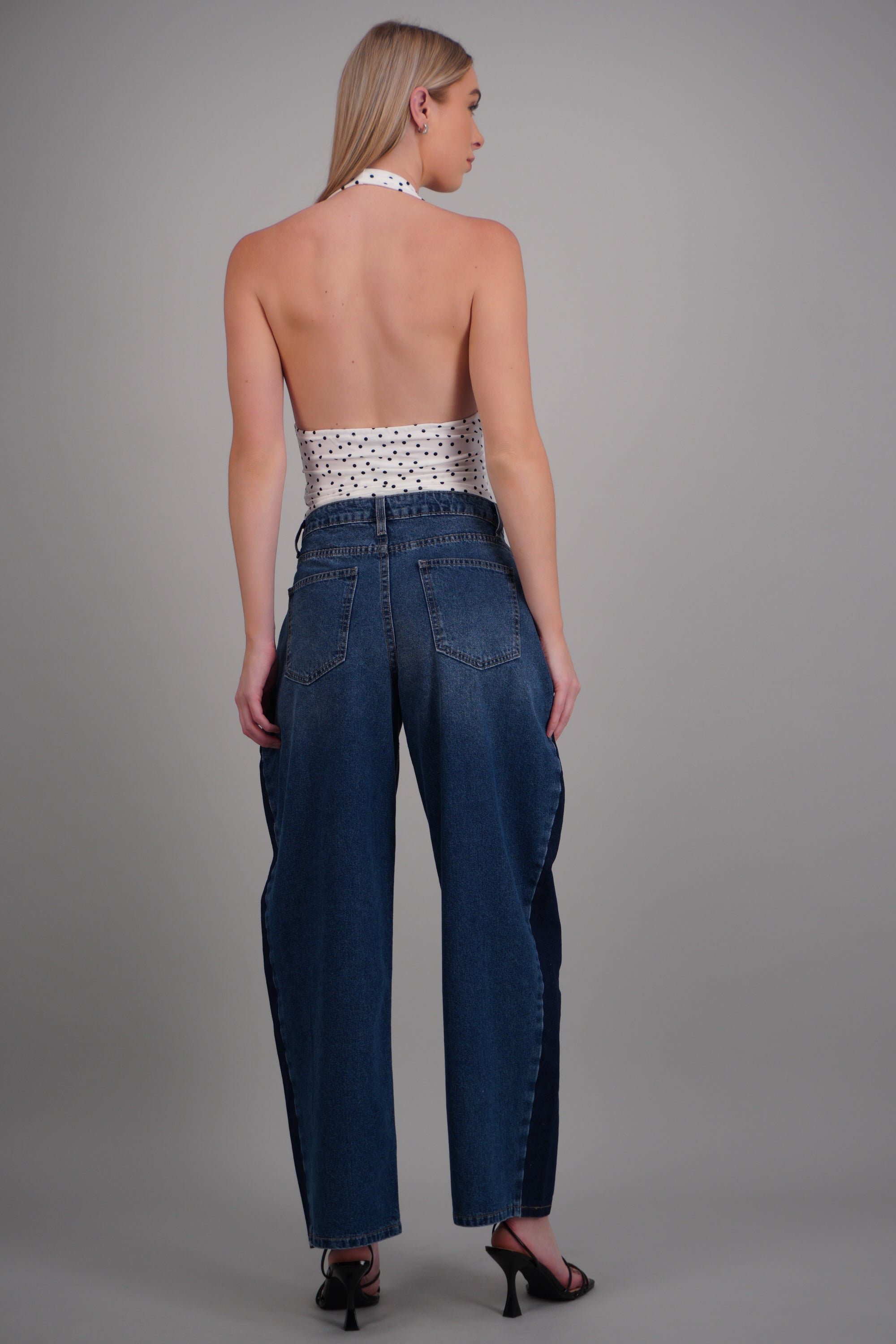 jeans balloon contraste MEDIUM WASH