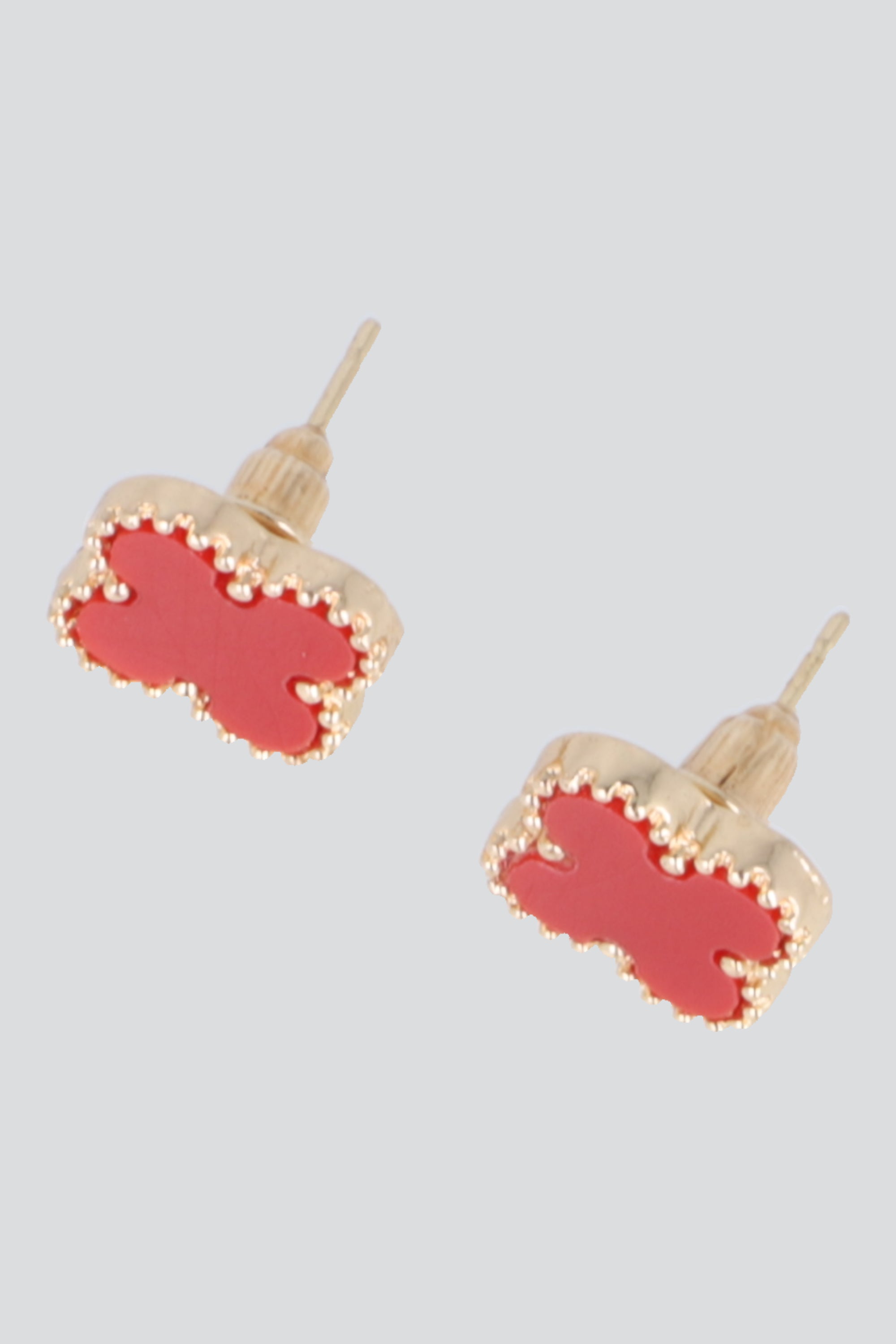 ARETES TREBOL COLOR ROJO
