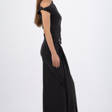 Vestido midi hombro caido detalle cadera