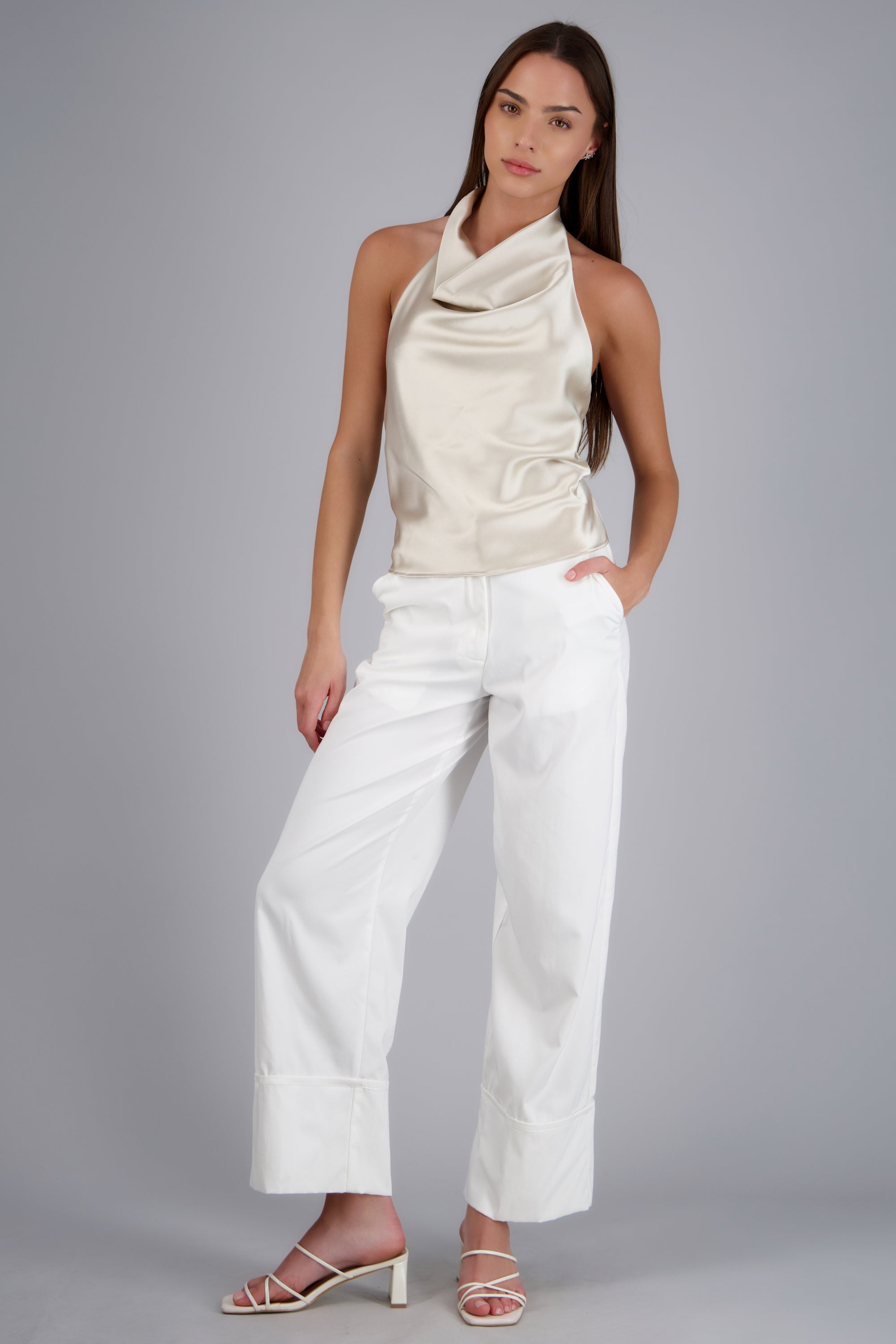 Pantalon sastre con valenciana HUESO