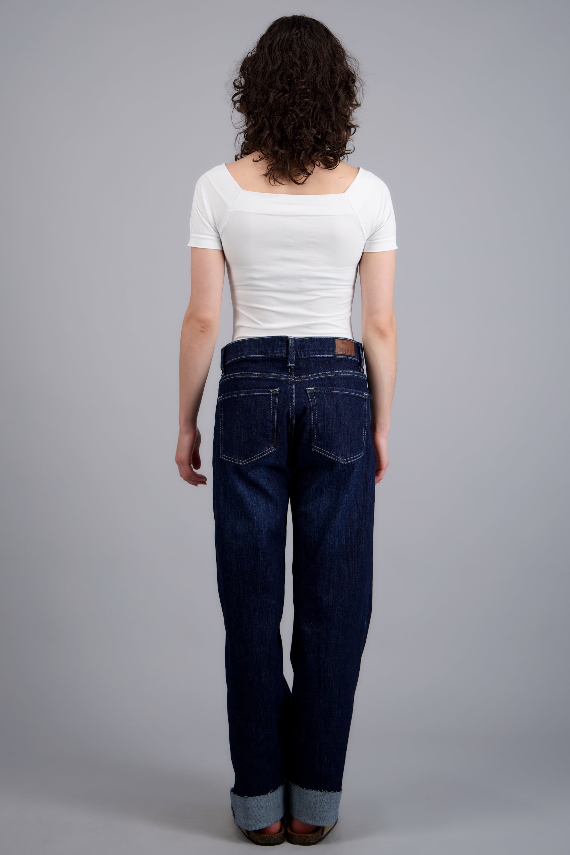 Jeans wide leg amplios DARK WASH