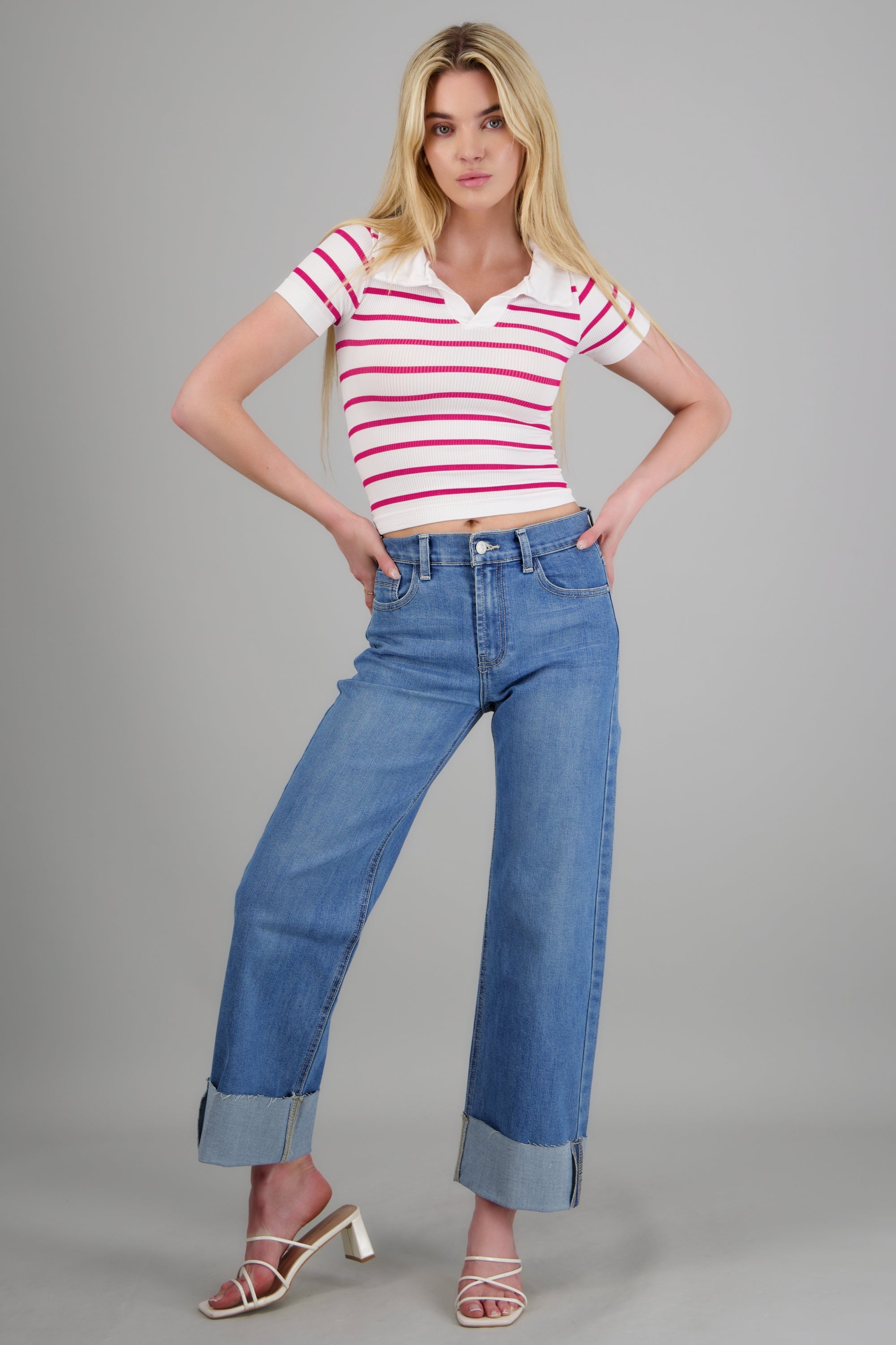 Jeans wide leg amplios MEDIUM WASH