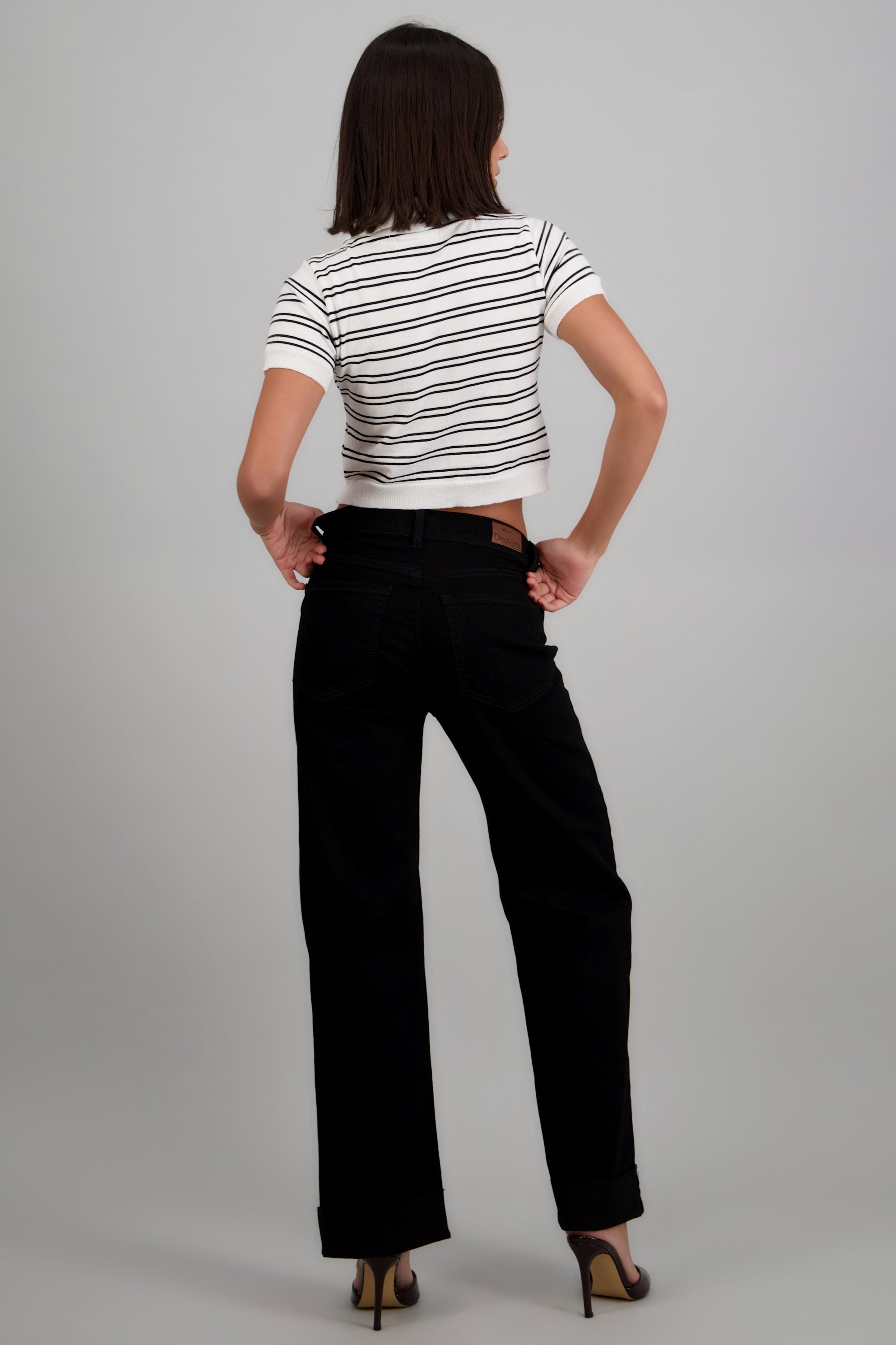 Jeans wide leg amplios NEGRO