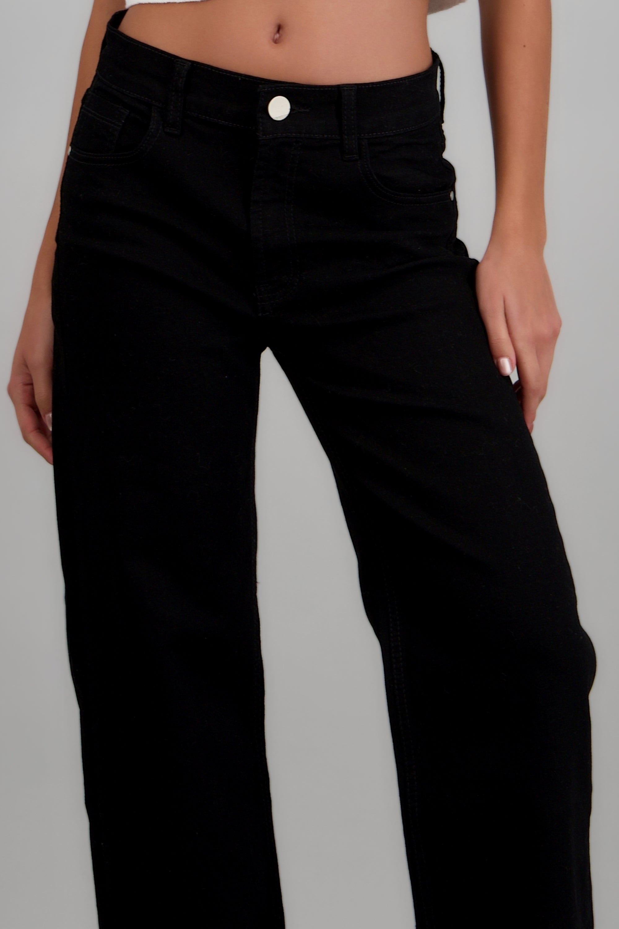 Jeans wide leg amplios NEGRO