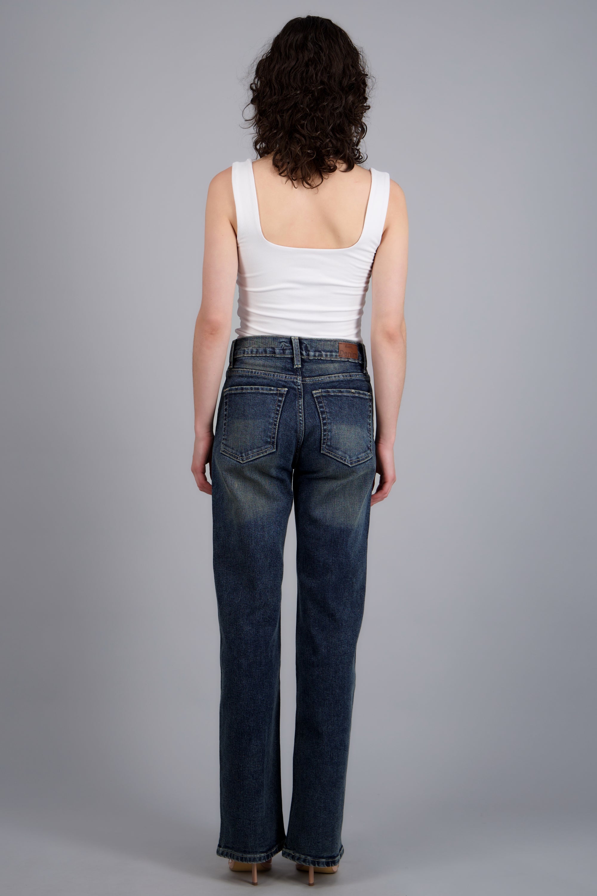 Jeans wide leg básico DARK WASH