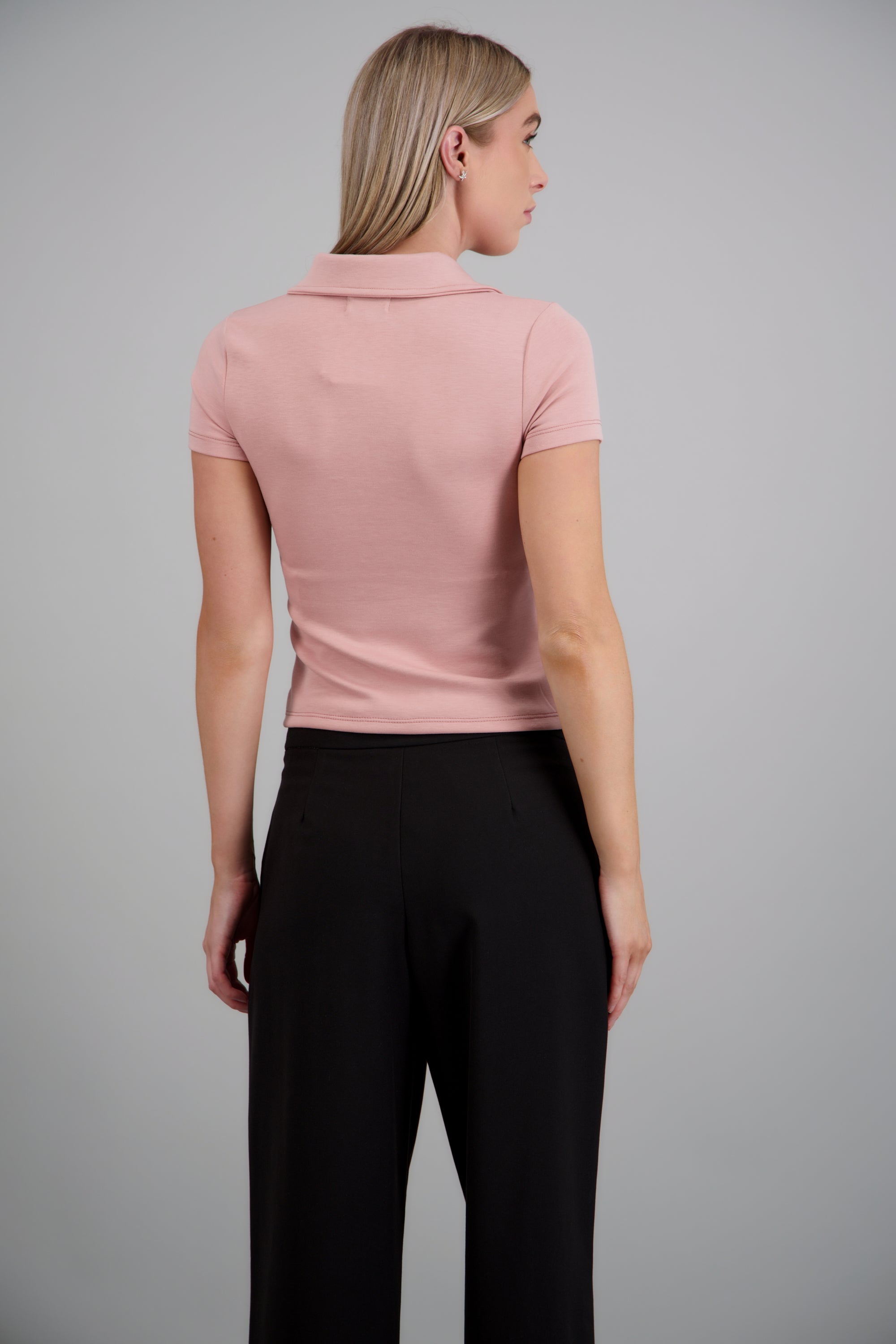 Top polo stretch tacto suave ROSA PASTEL