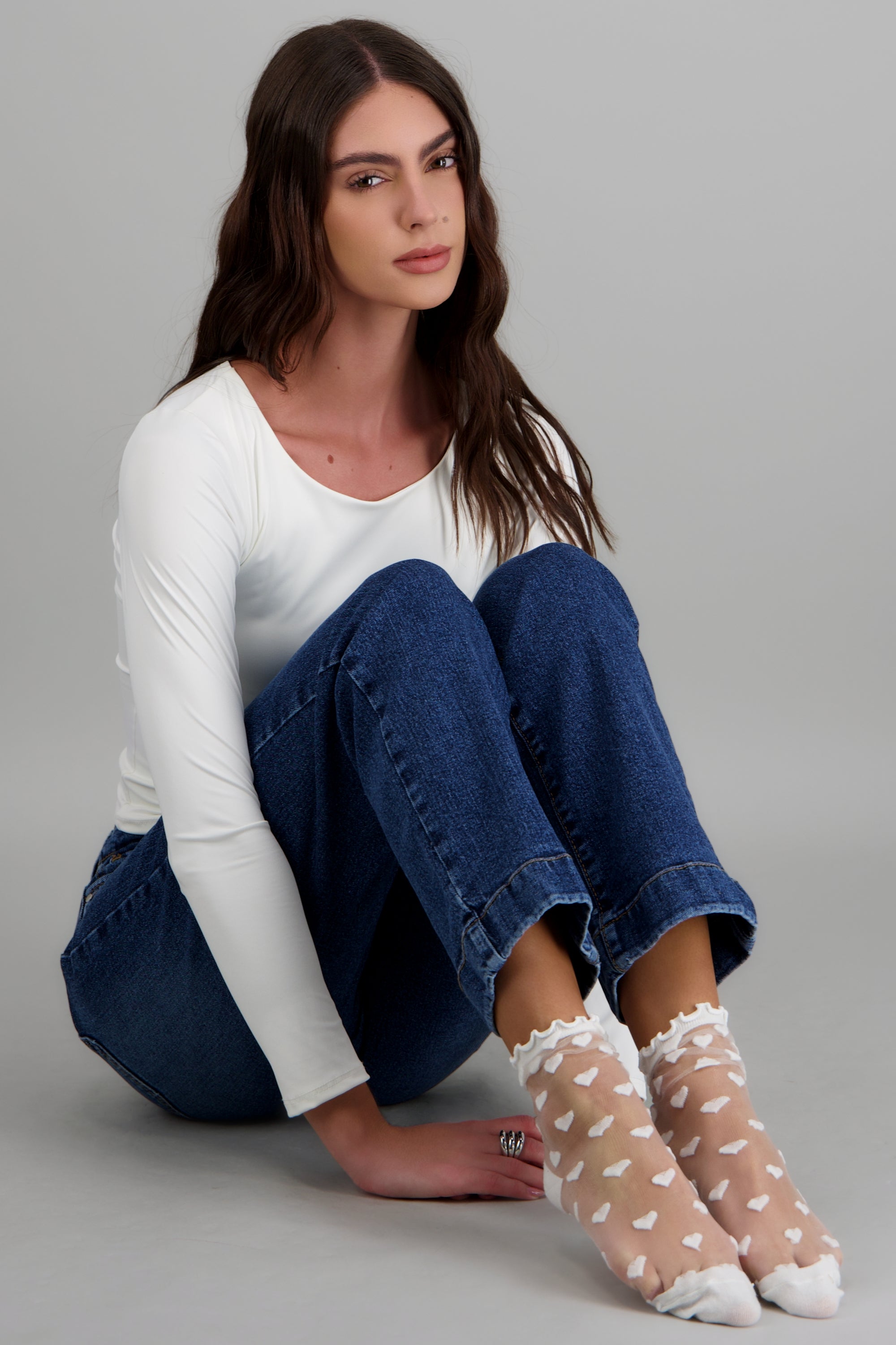 Jeans straight dobladillo MEDIUM WASH