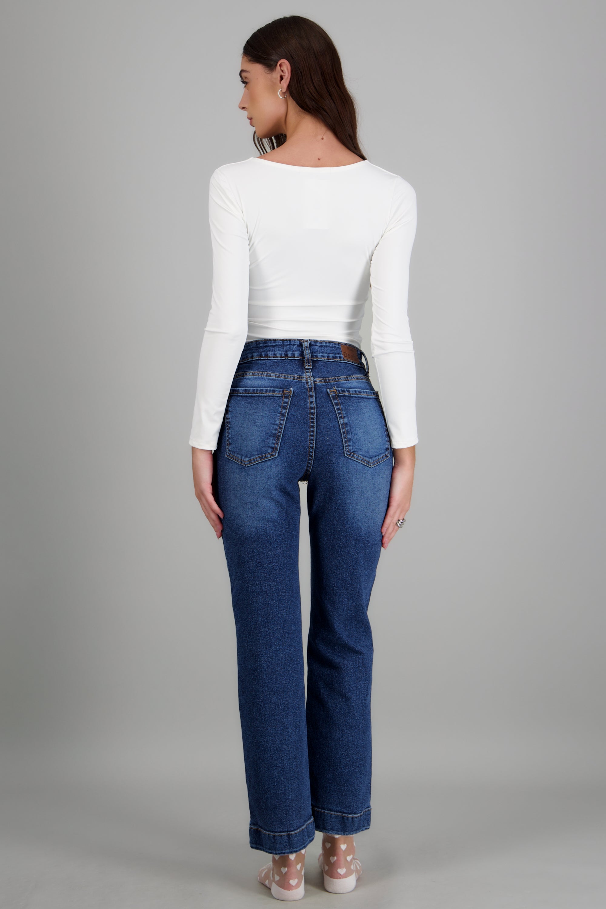 Jeans straight dobladillo MEDIUM WASH