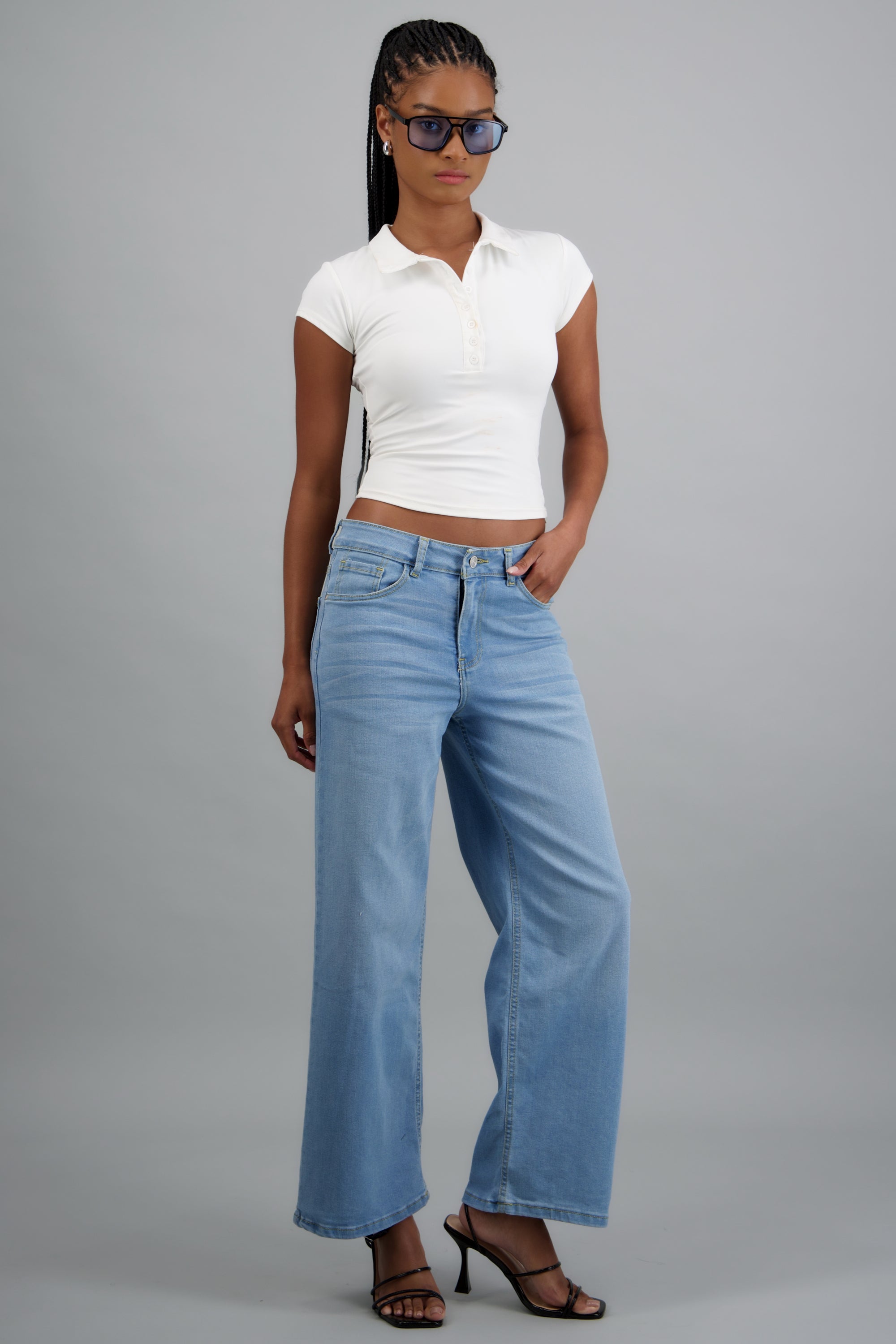 Jeans wide leg básicos LIGHT WASH