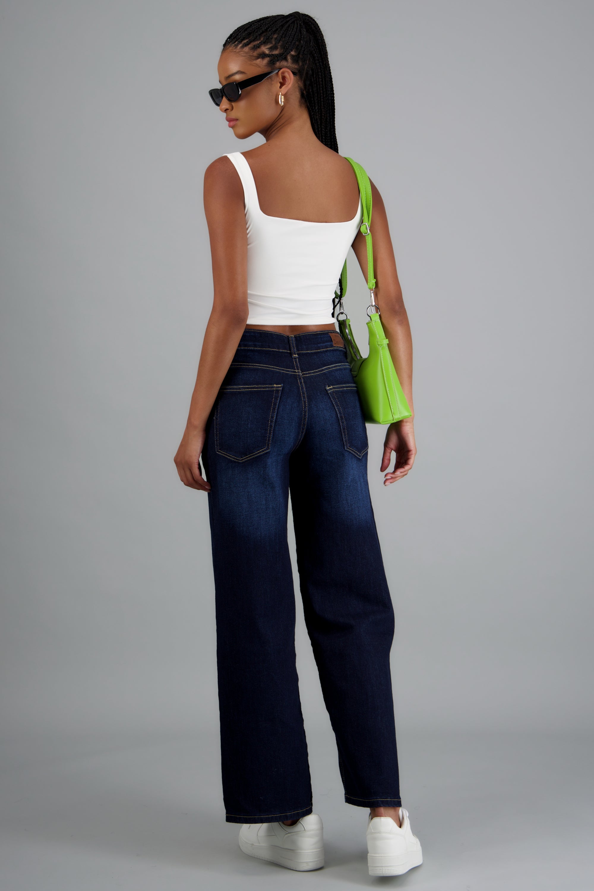Jeans wide leg básicos DARK WASH