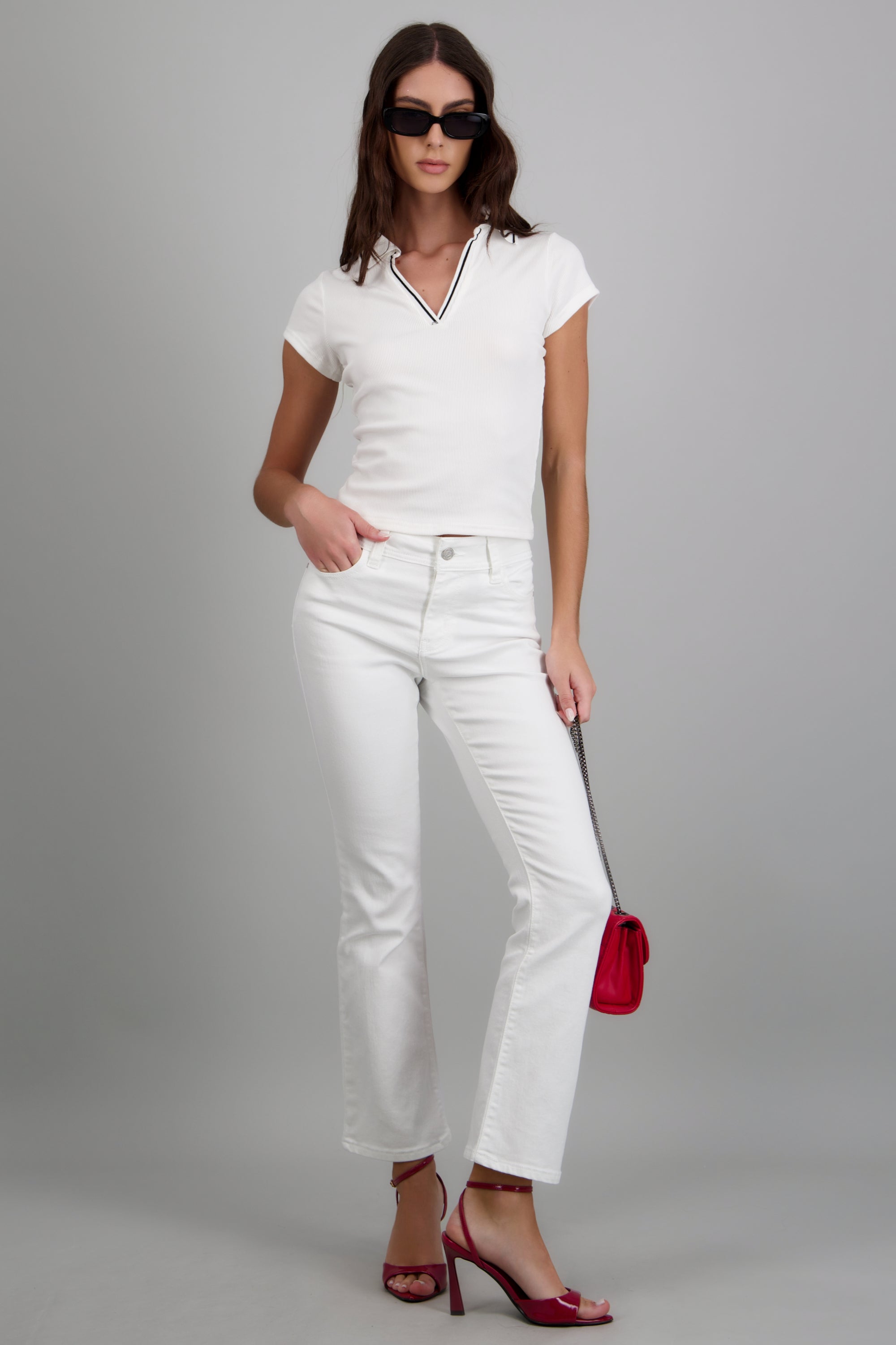 Jeans flare slim BLANCO