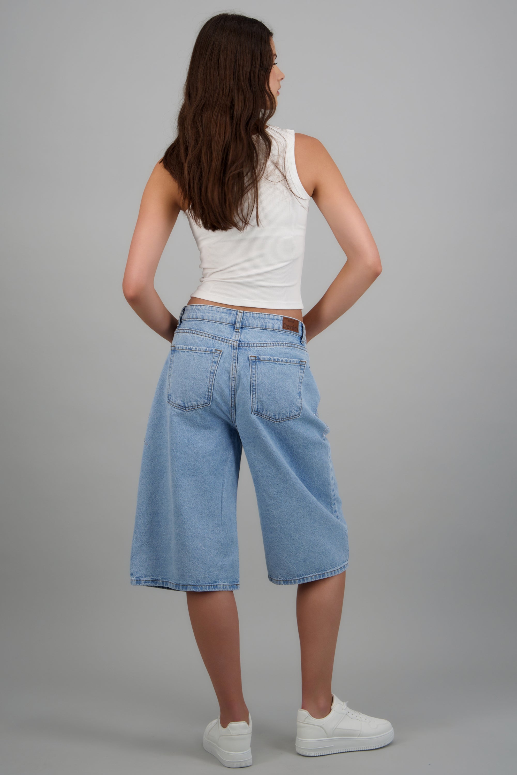 Bermuda denim estrellas brillos LIGHT WASH