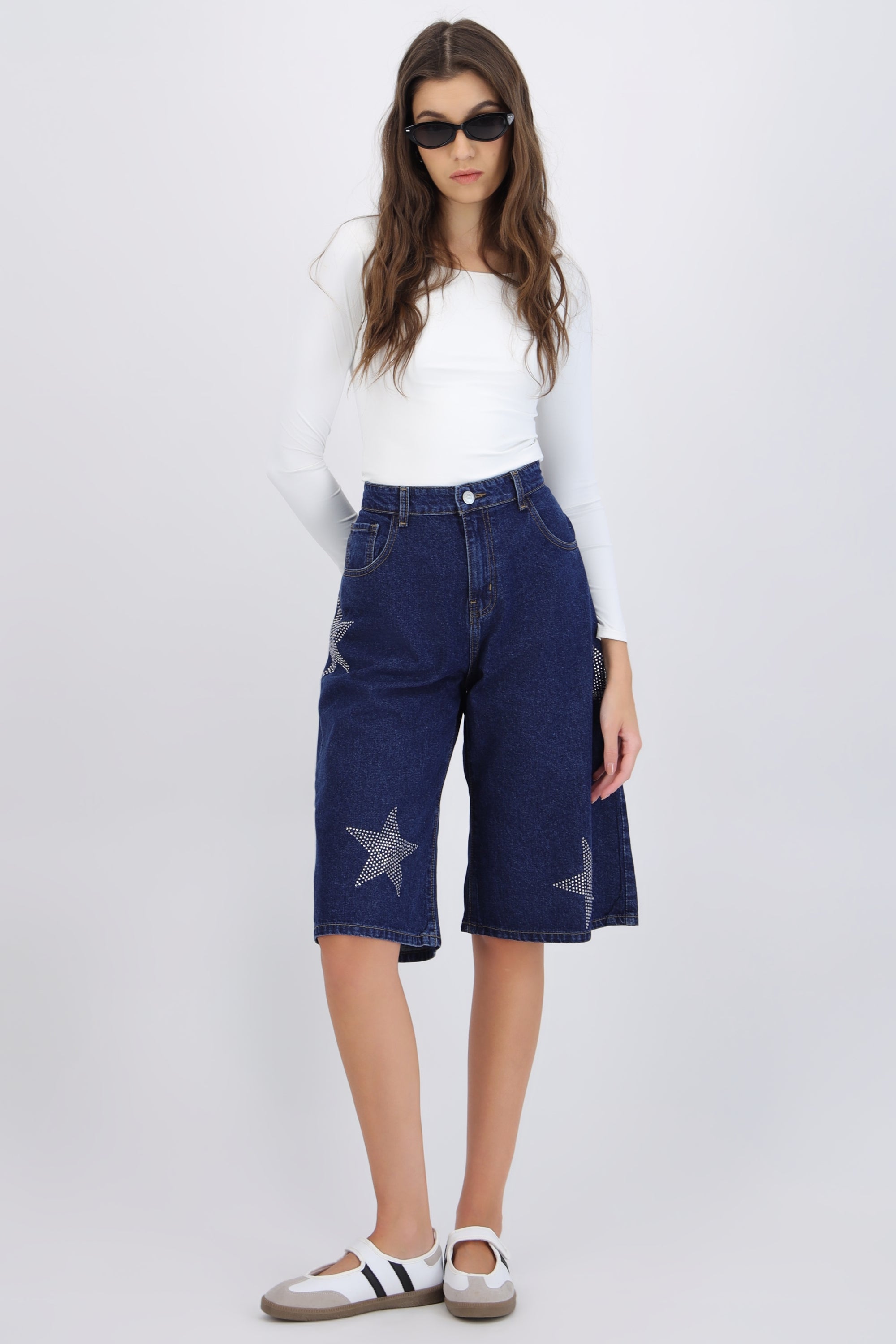 Bermuda denim estrellas brillos