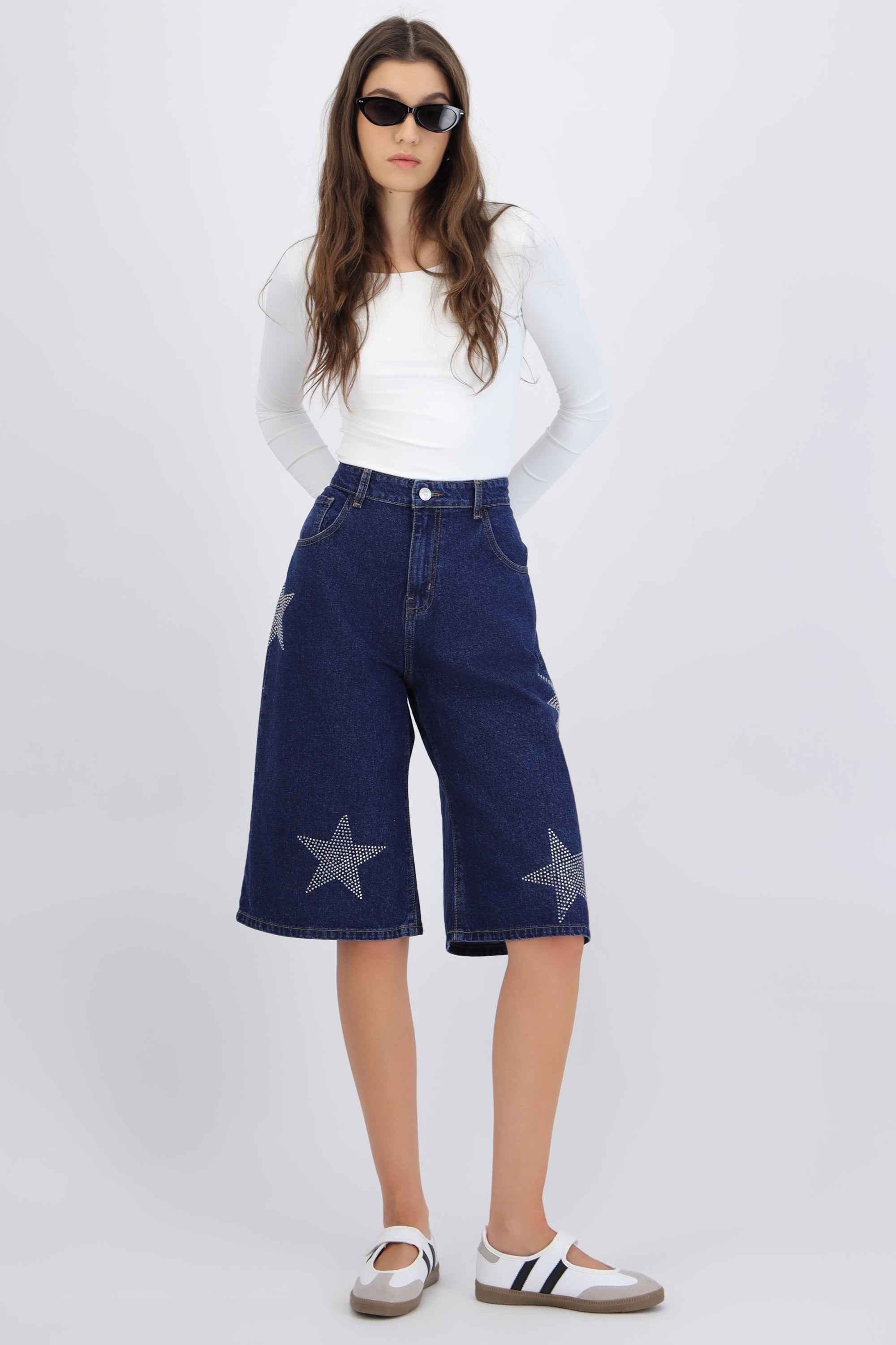 Bermuda denim estrellas brillos