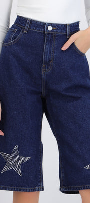Bermuda denim estrellas brillos