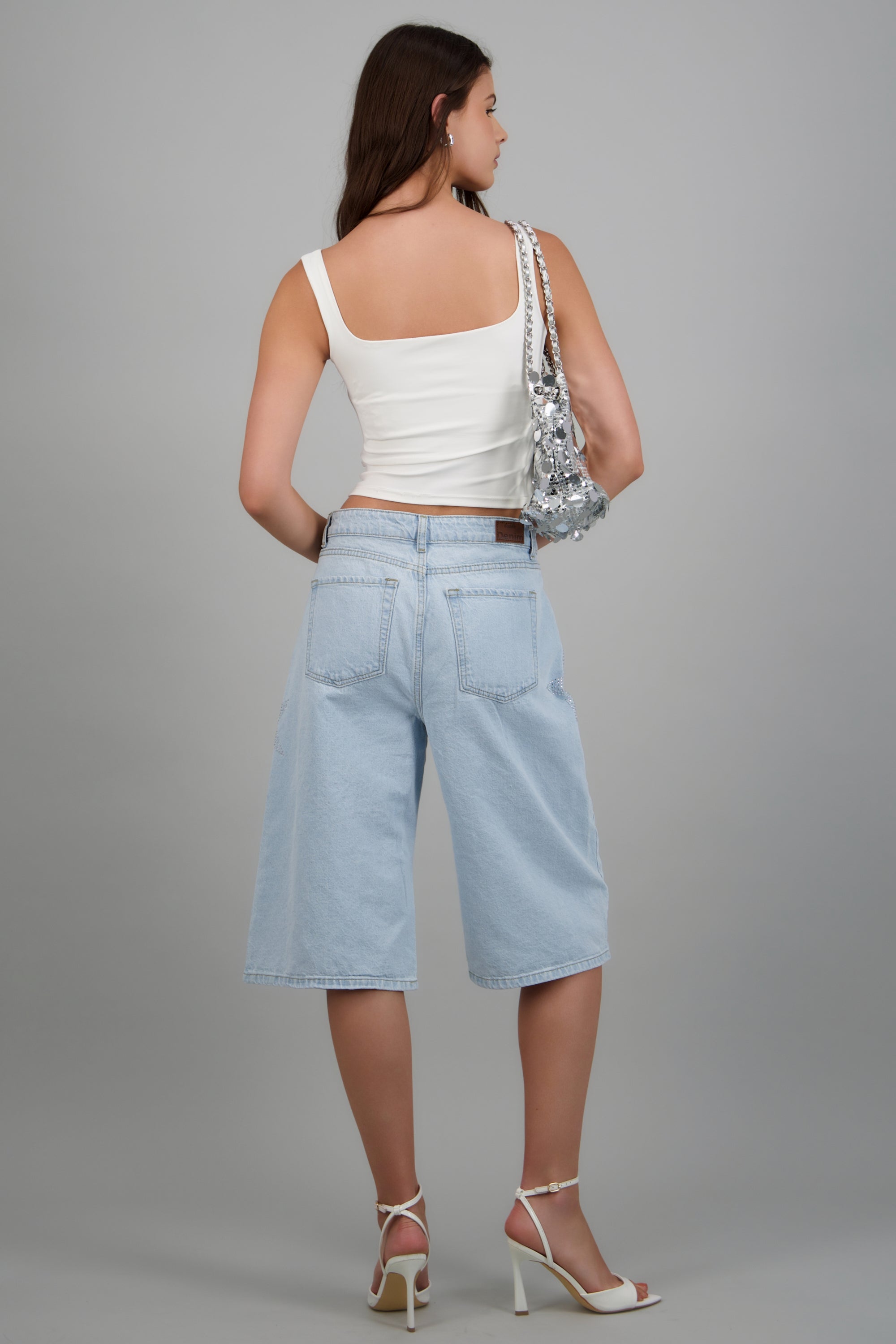Bermuda denim estrellas brillos BLEACHED