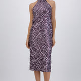 Vestido cuello alto amarre espalda polka dots