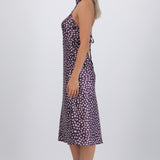 Vestido cuello alto amarre espalda polka dots