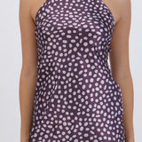 Vestido cuello alto amarre espalda polka dots