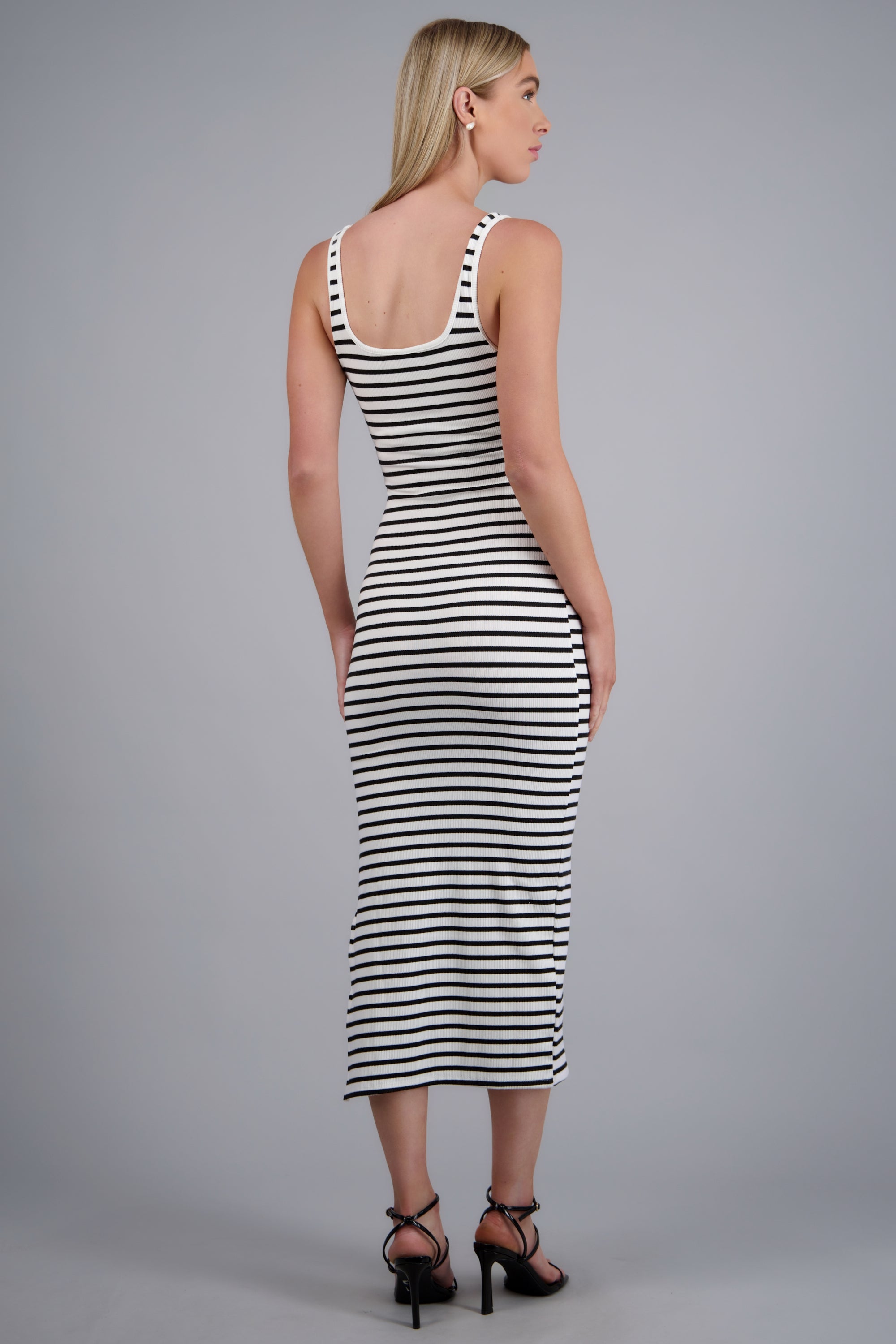 Vestido maxi rayas NEGRO COMBO