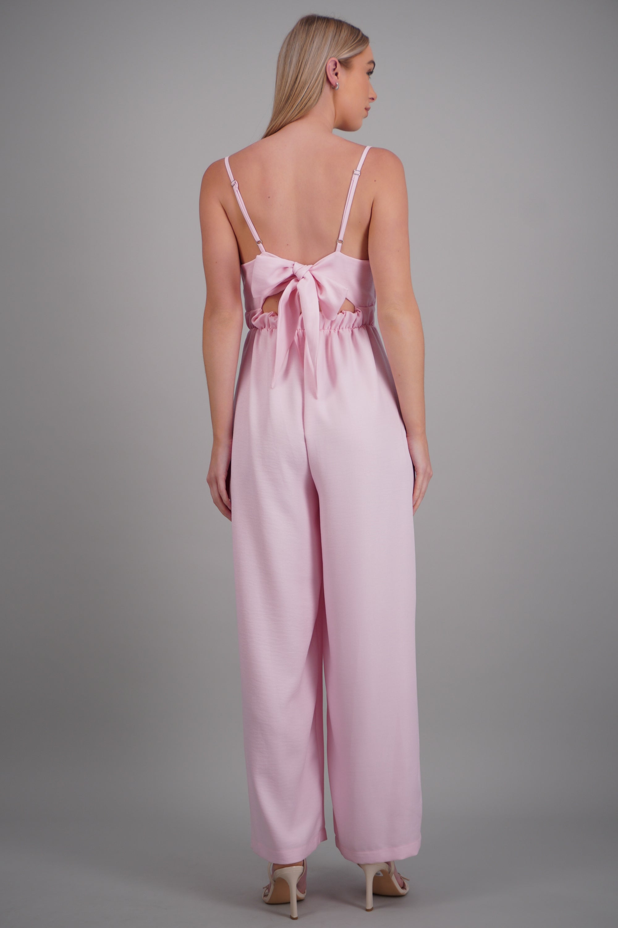 Jumpsuit cruzado tirantes detalle espalda ROSA PASTEL
