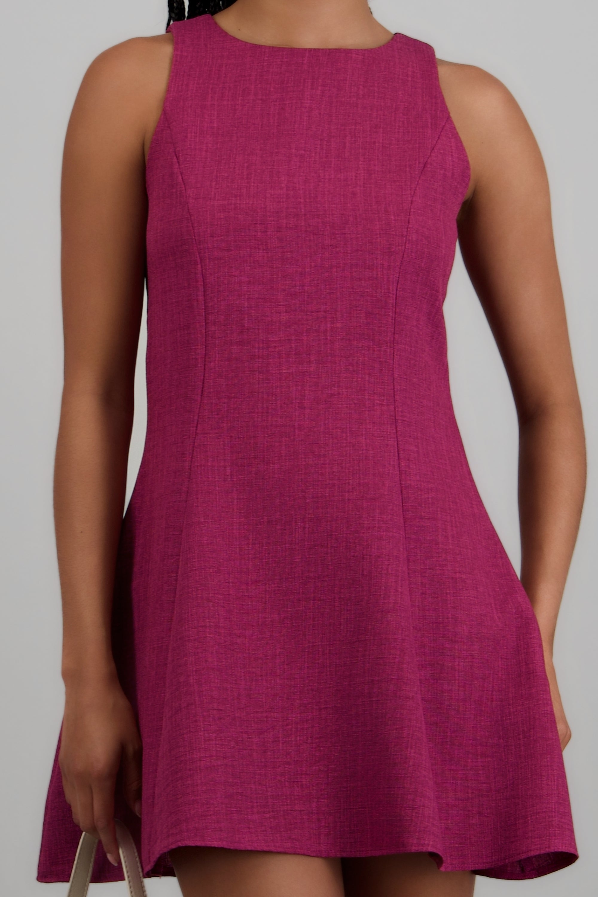 Vestido sin mangas escote redondo VINO