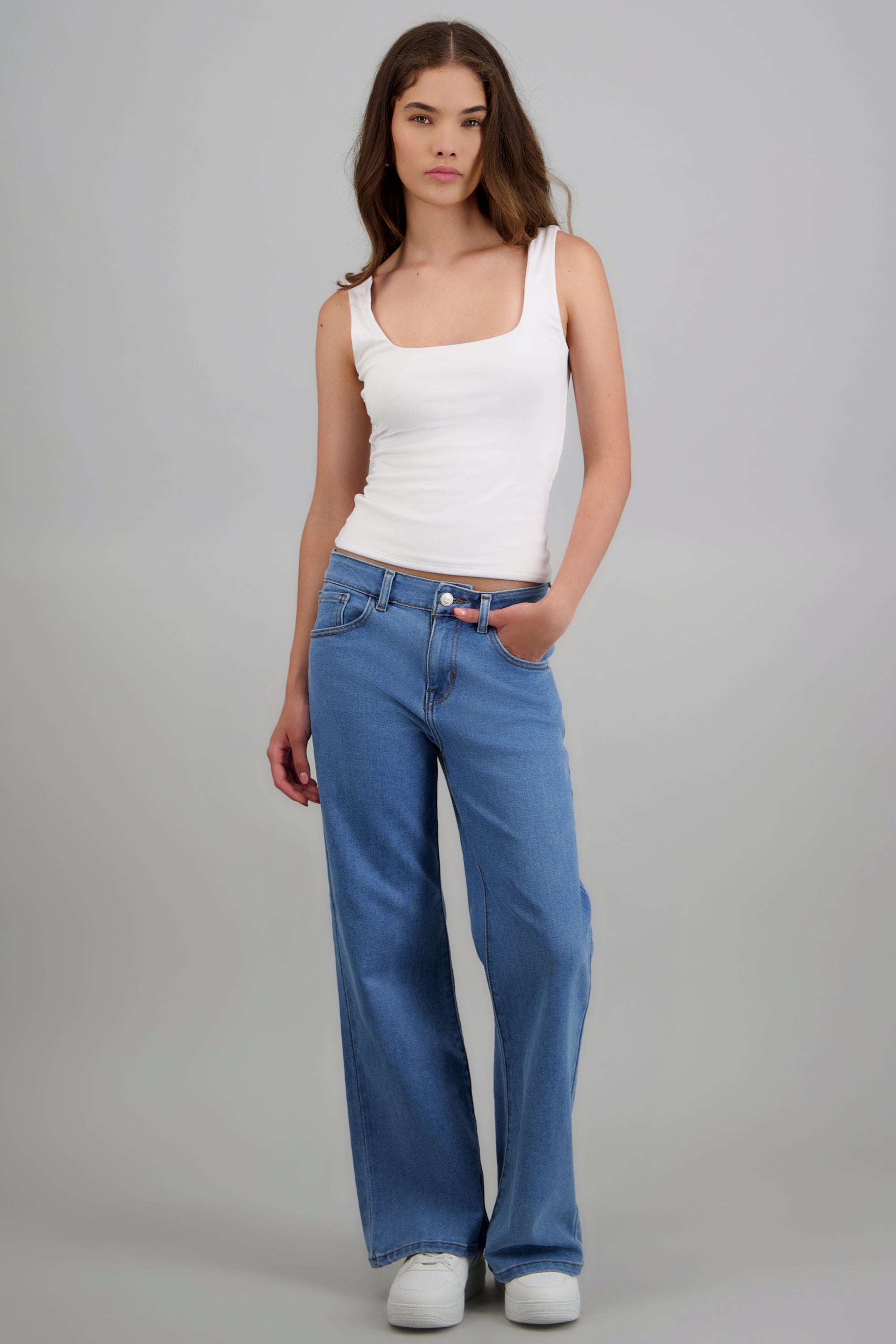 Jeans cropped amplios LIGHT WASH