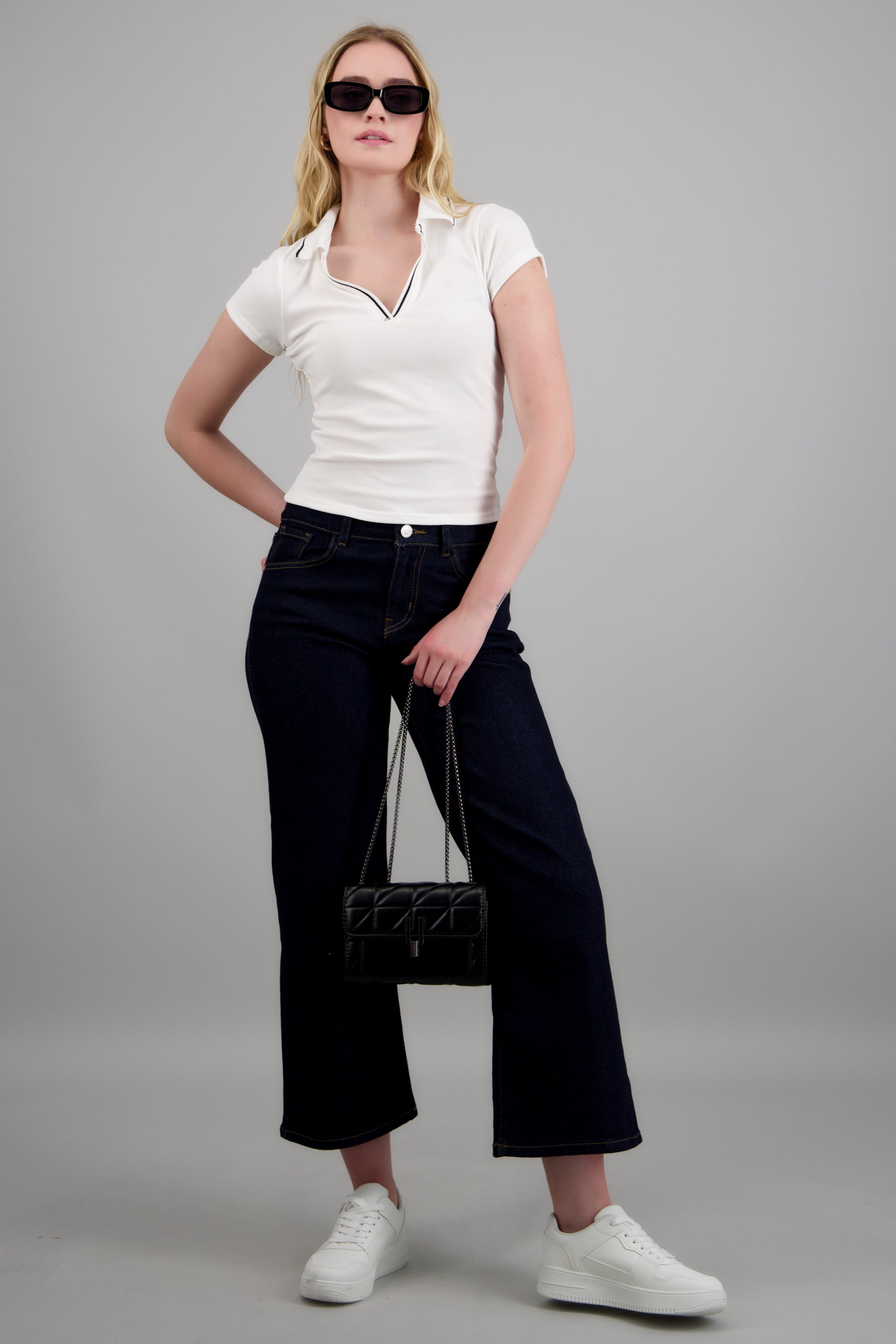 Jeans cropped amplios INDIGO