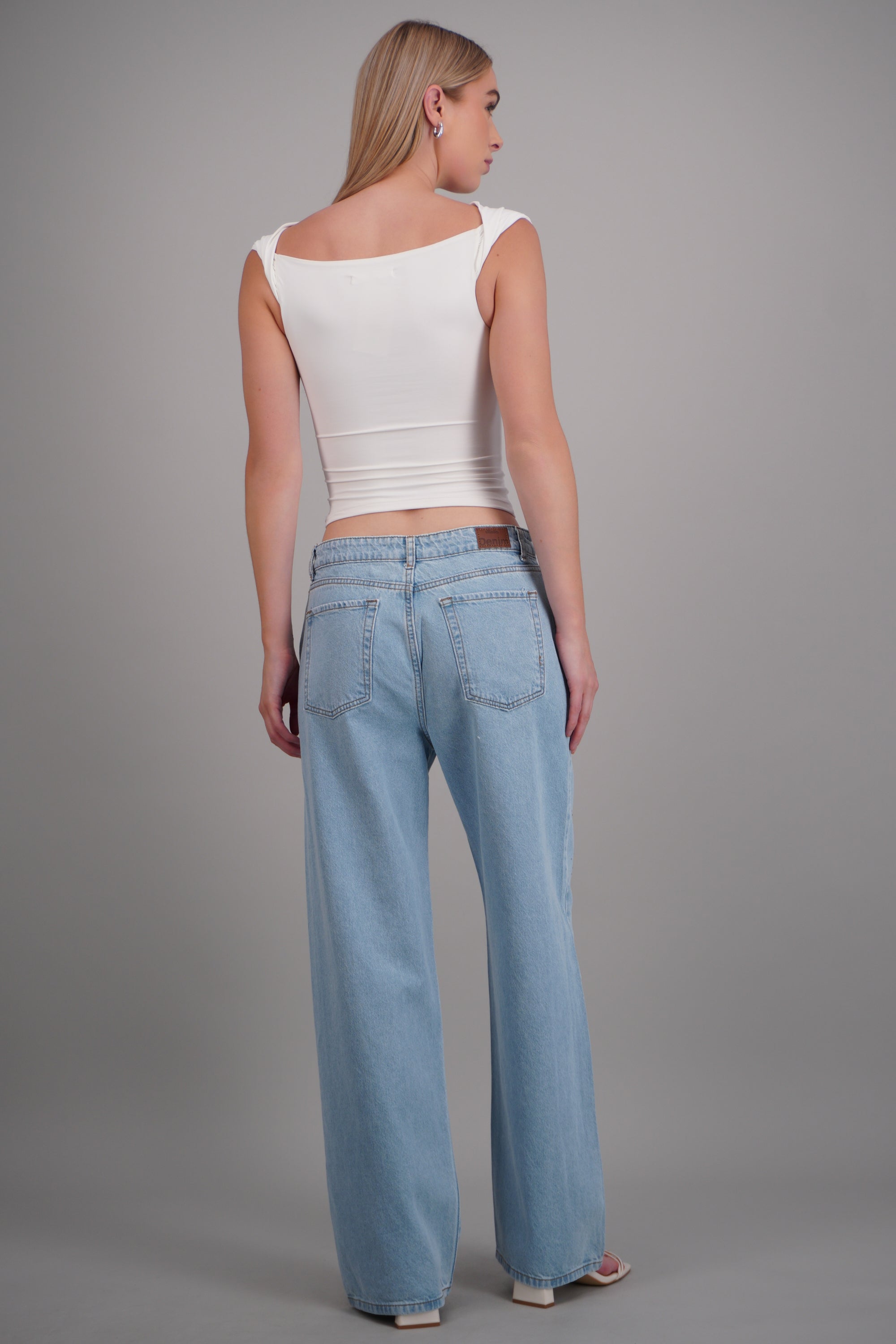 Jeans wide leg brillos LIGHT WASH
