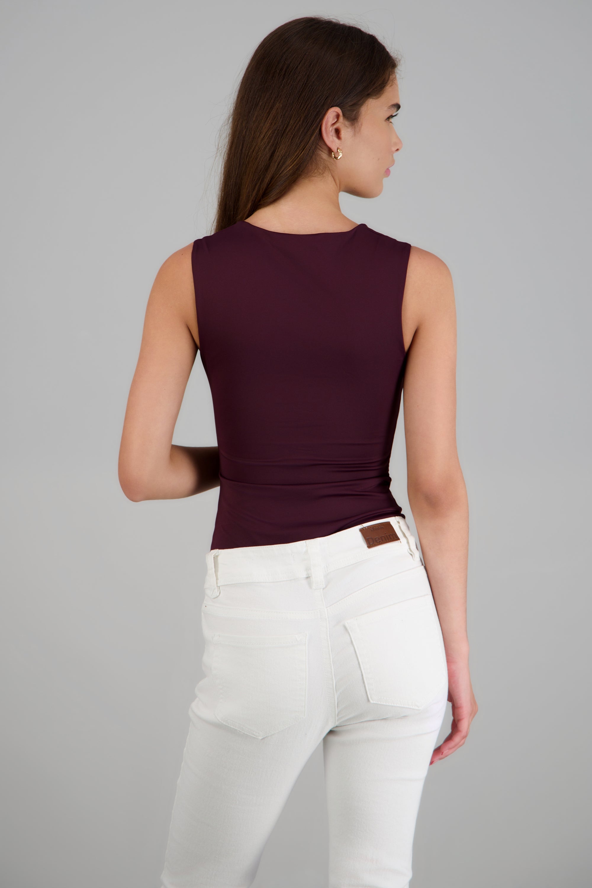 Bodysuit escote cuadrado tirante ancho CIRUELA