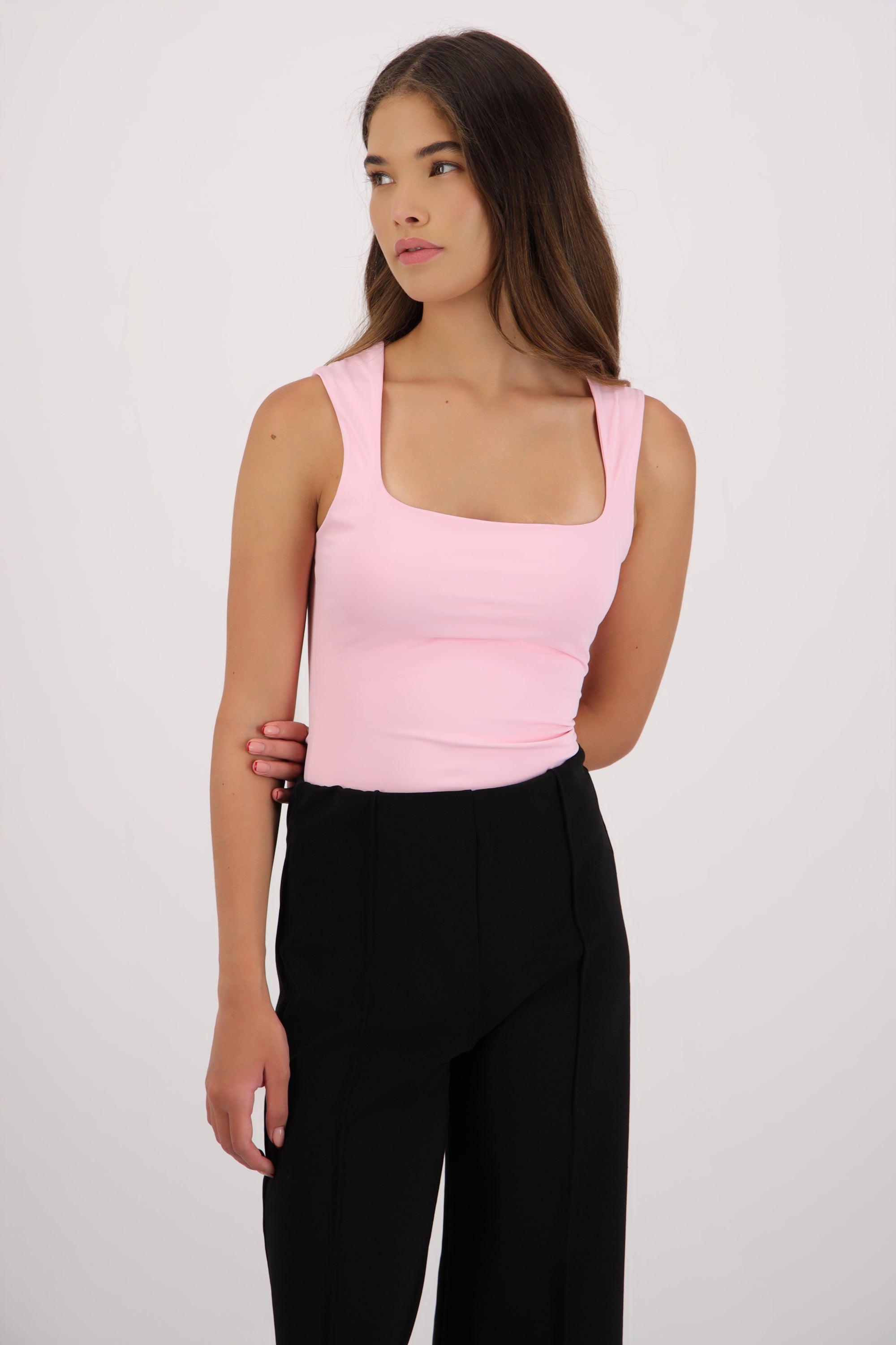 Bodysuit escote cuadrado tirante ancho BLUSH