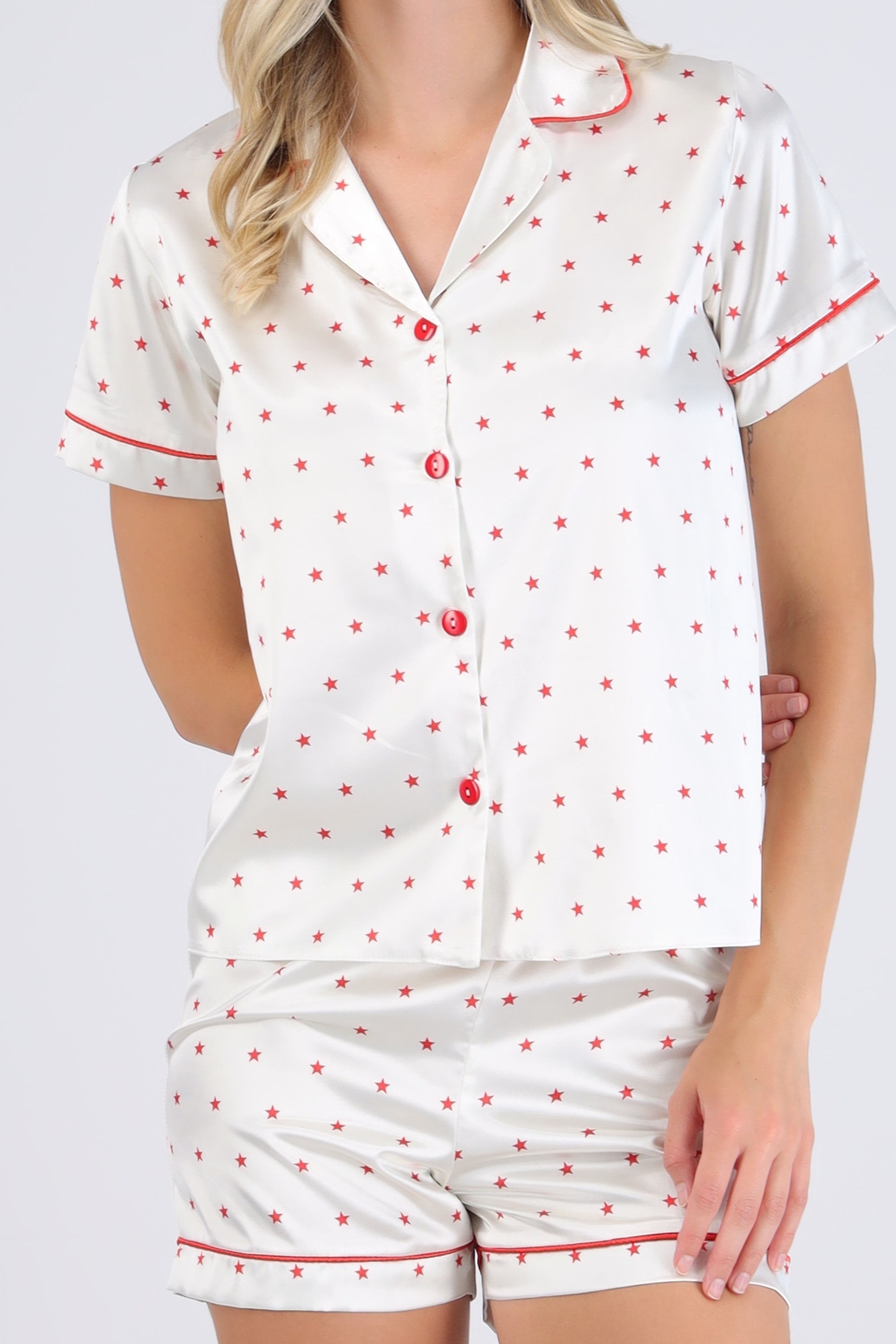 Pijama camisera short estrellas