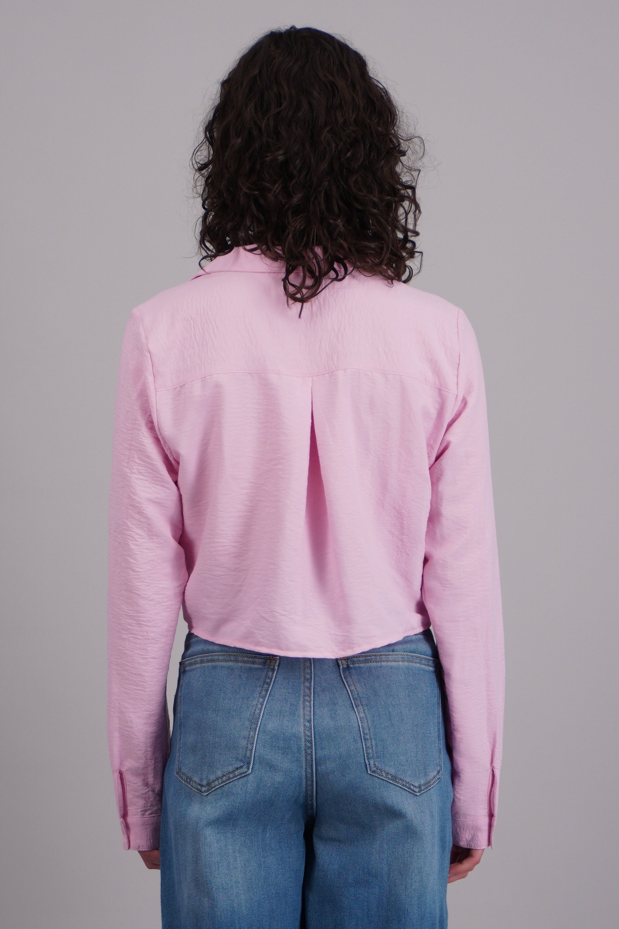 Camisa manga larga crop ROSA PASTEL