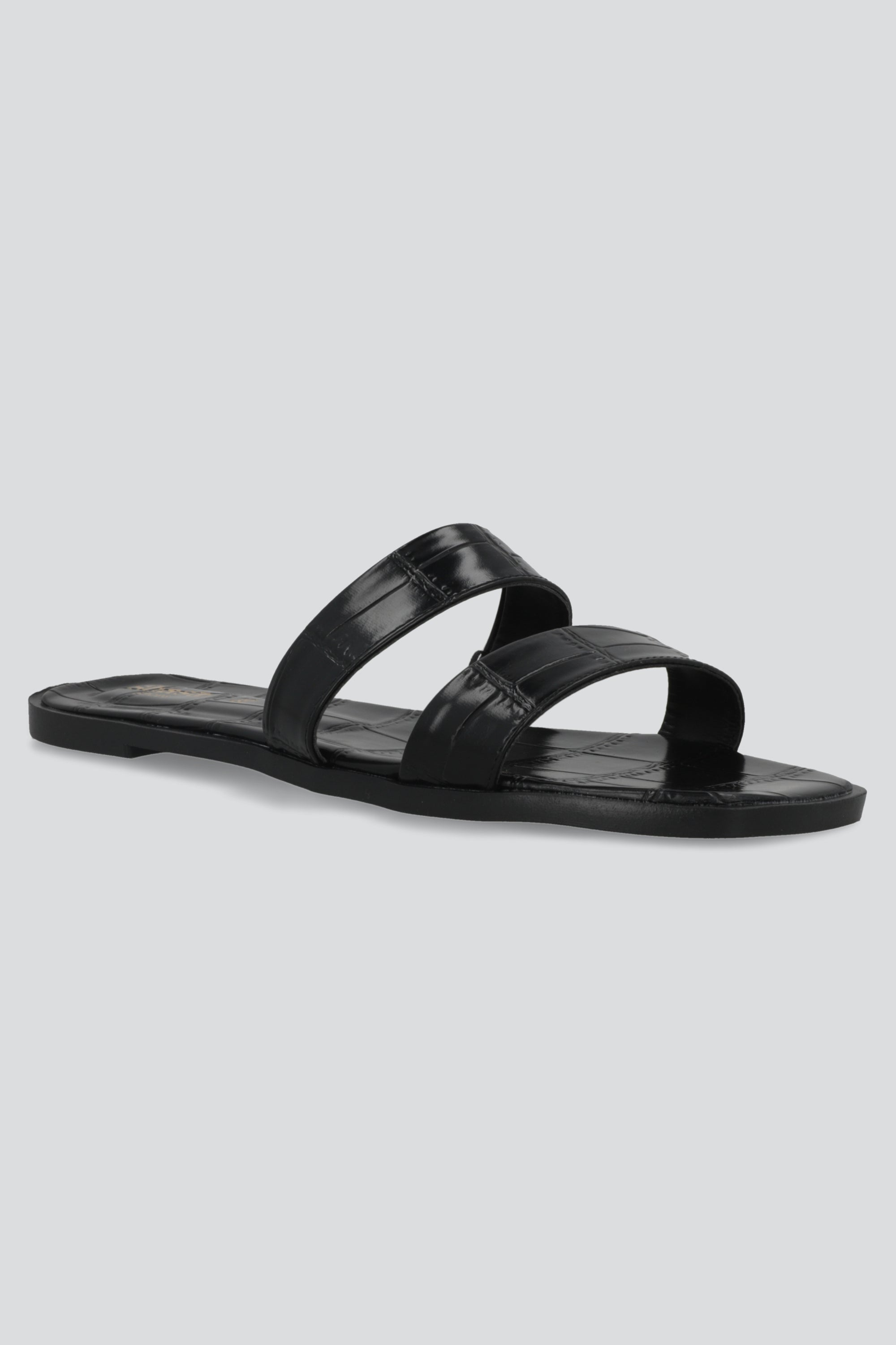Sandalia dos tiras croco NEGRO