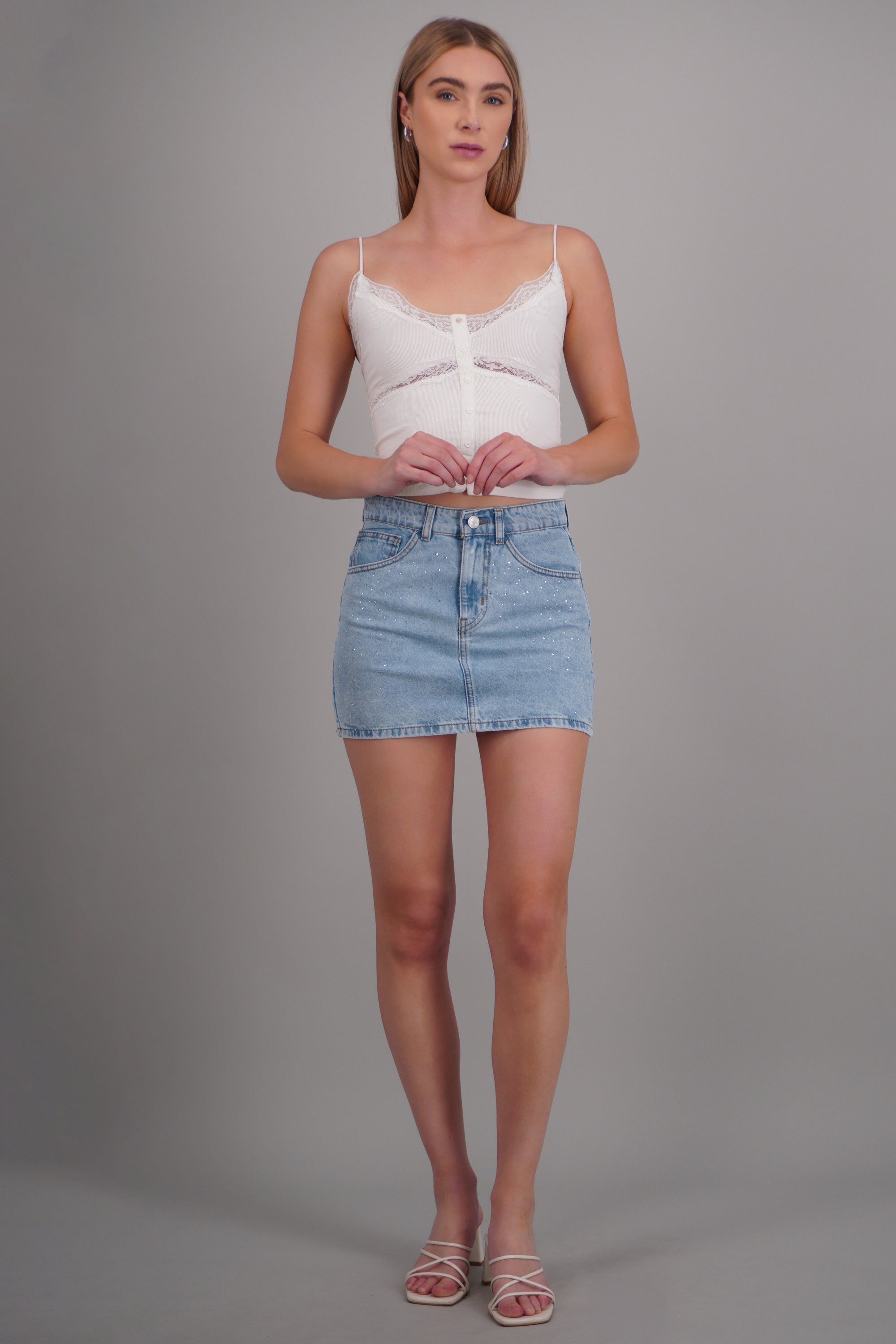 Mini falda brillos LIGHT WASH