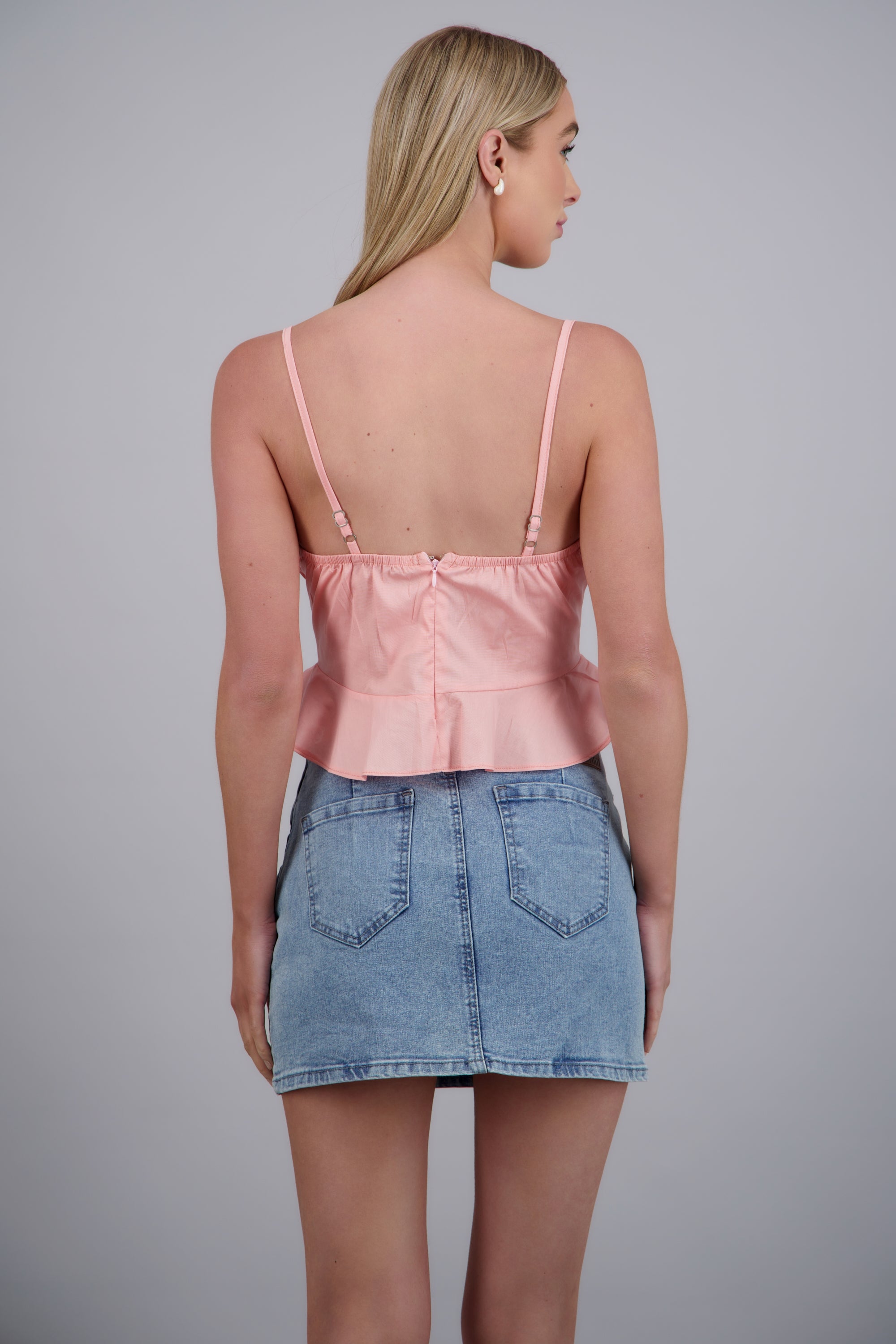 Top tirantes detalle moño ROSA
