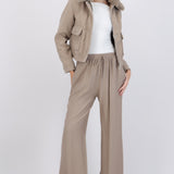 Pantalón amplio liso con resorte