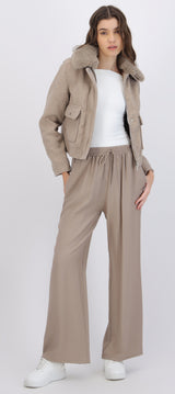 Pantalón amplio liso con resorte