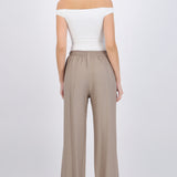 Pantalón amplio liso con resorte