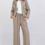 Pantalón amplio liso con resorte