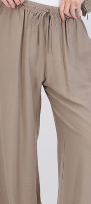 Pantalón amplio liso con resorte