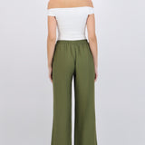 Pantalón amplio liso con resorte
