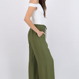 Pantalón amplio liso con resorte