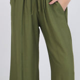Pantalón amplio liso con resorte