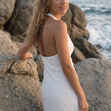 Vestido maxi cuentas espalda