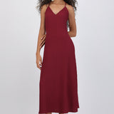 Vestido maxi cuentas espalda